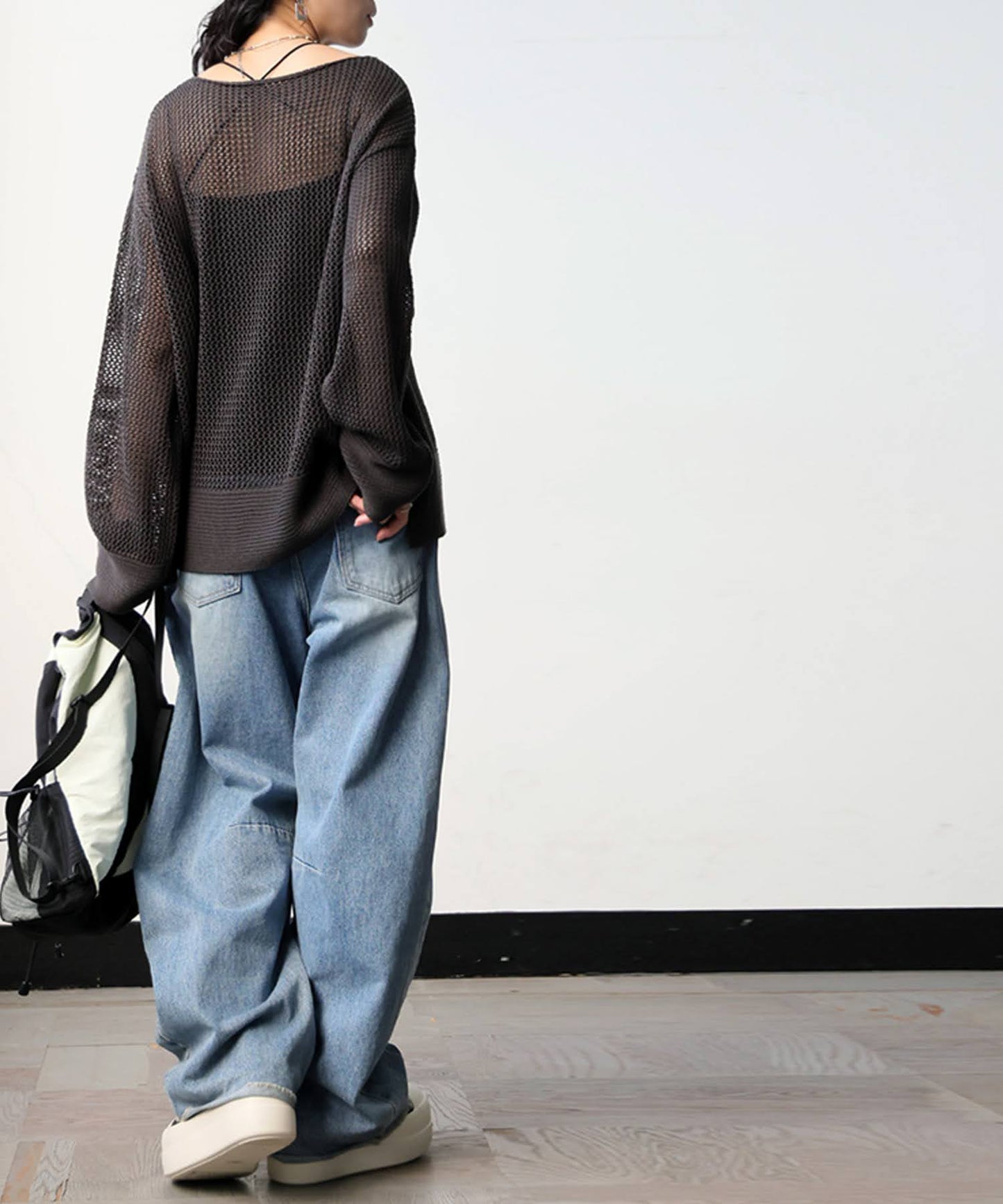 Sheer Loose Knit Sweate Ladies