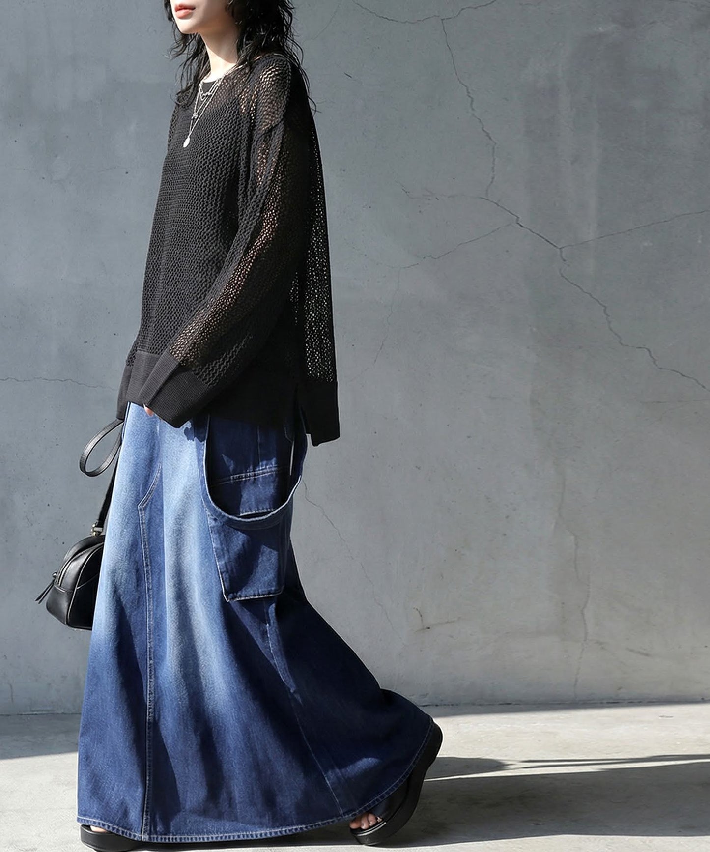 Sheer Loose Knit Sweate Ladies