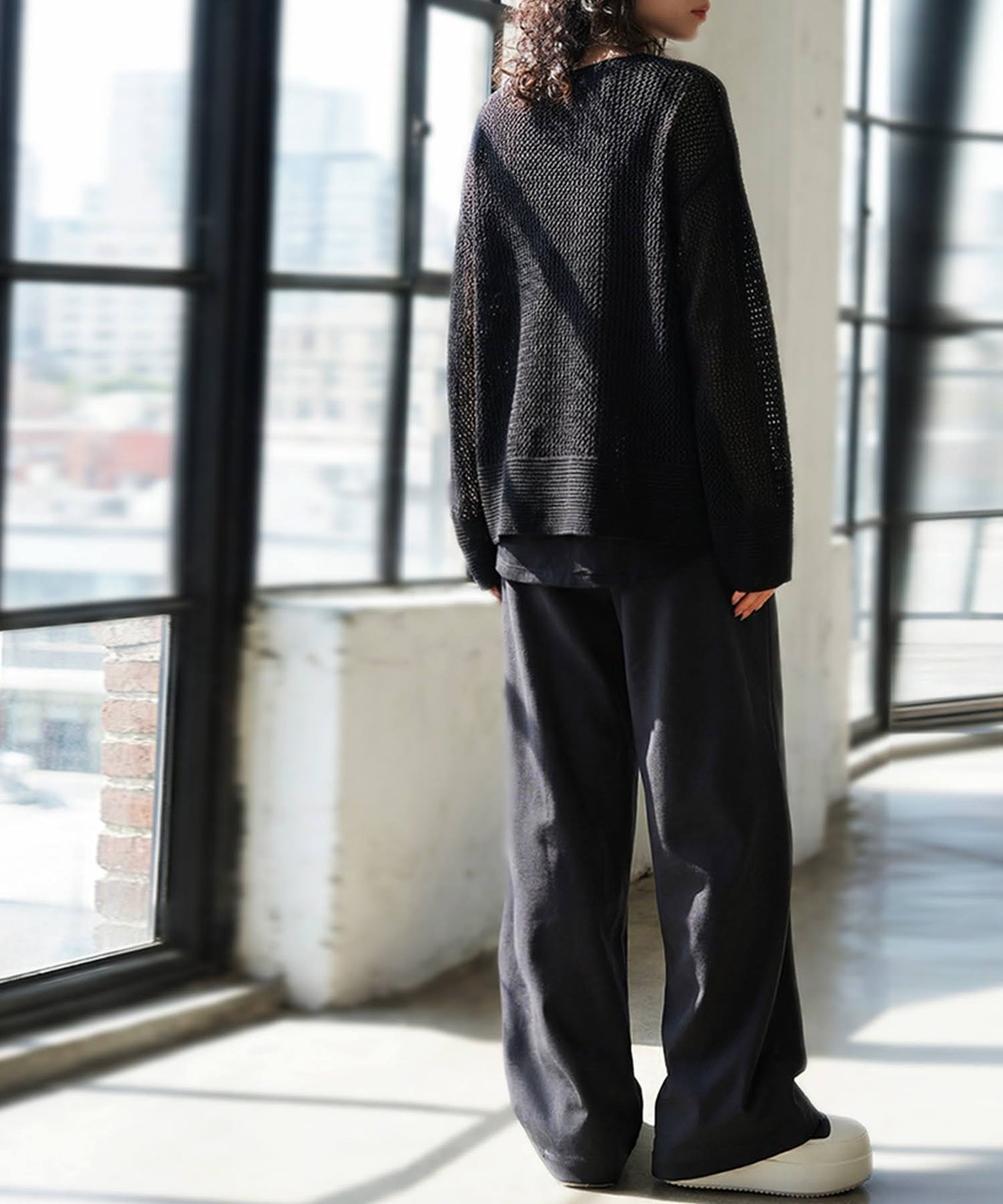 Sheer Loose Knit Sweate Ladies