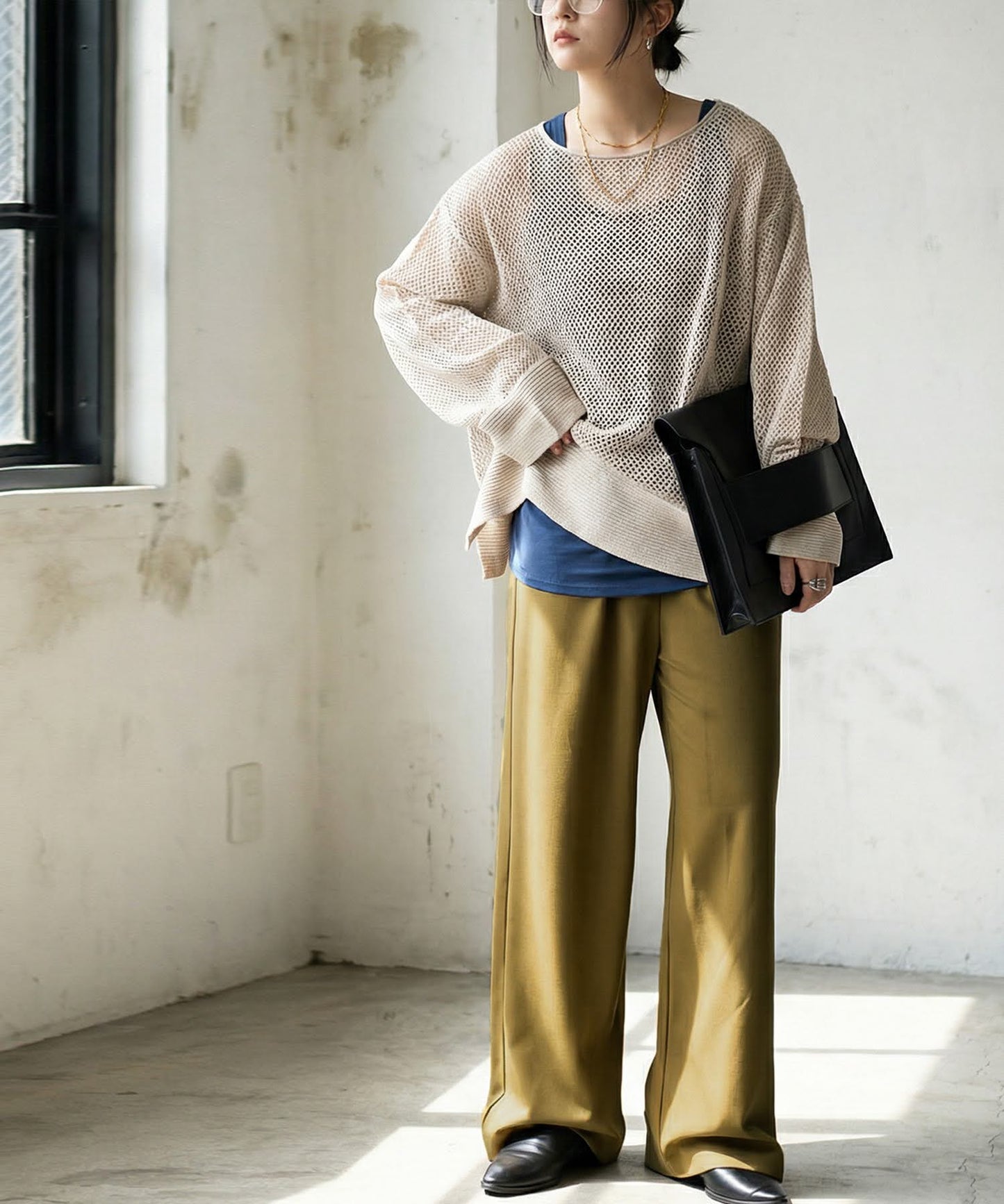 Sheer Loose Knit Sweate Ladies