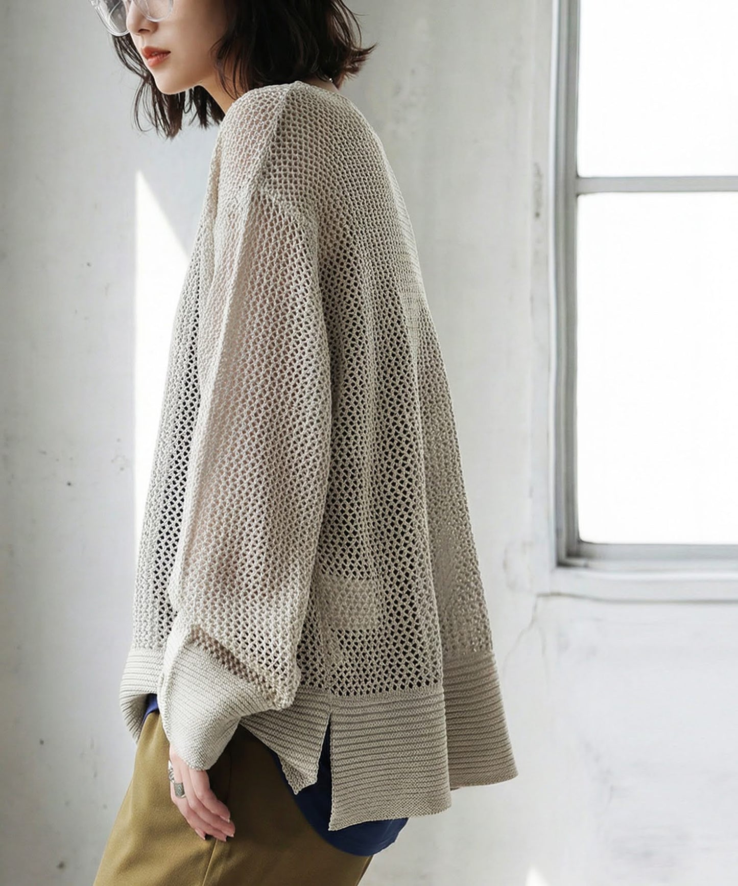 Sheer Loose Knit Sweate Ladies