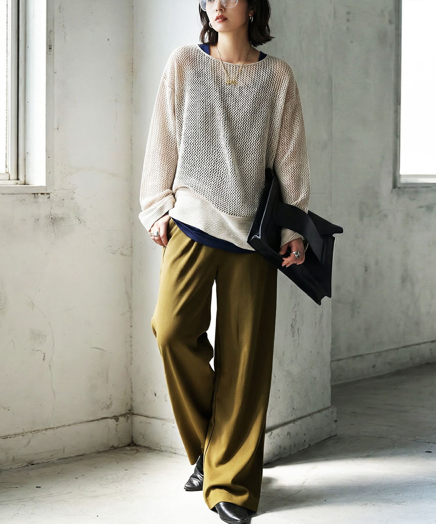 Sheer Loose Knit Sweate Ladies