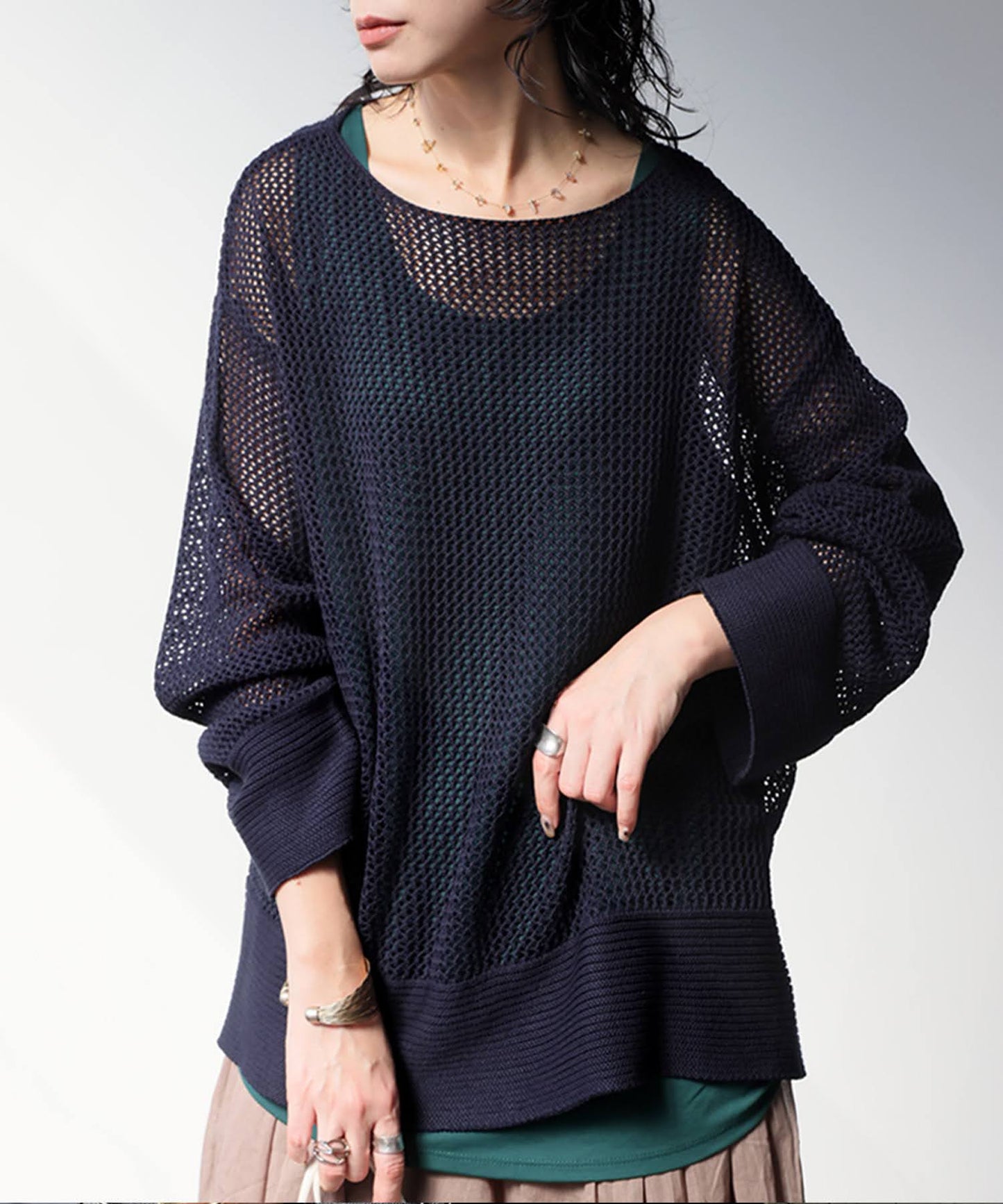 Sheer Loose Knit Sweate Ladies