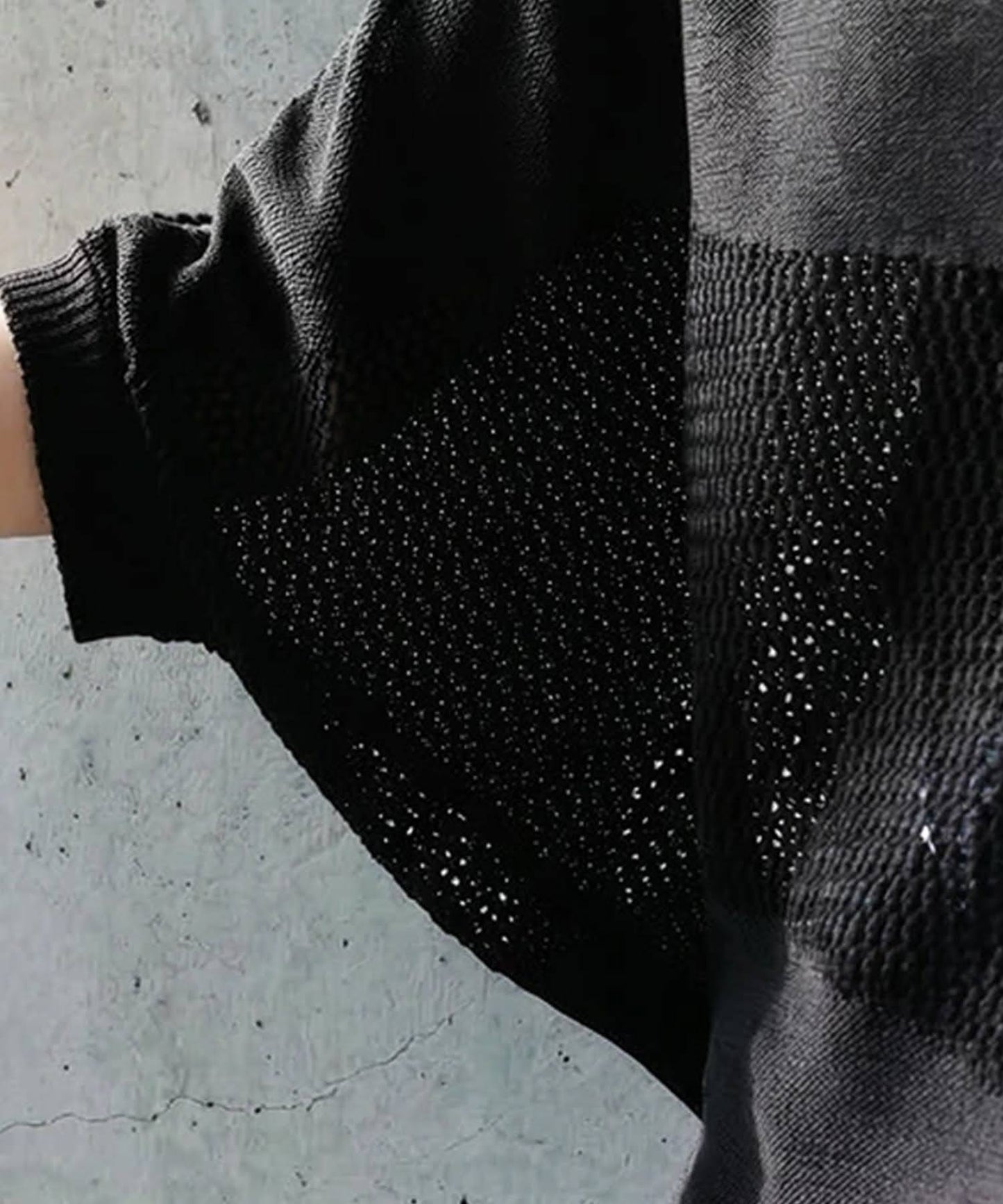 Dolman V-Neck Mesh Knit Ladies