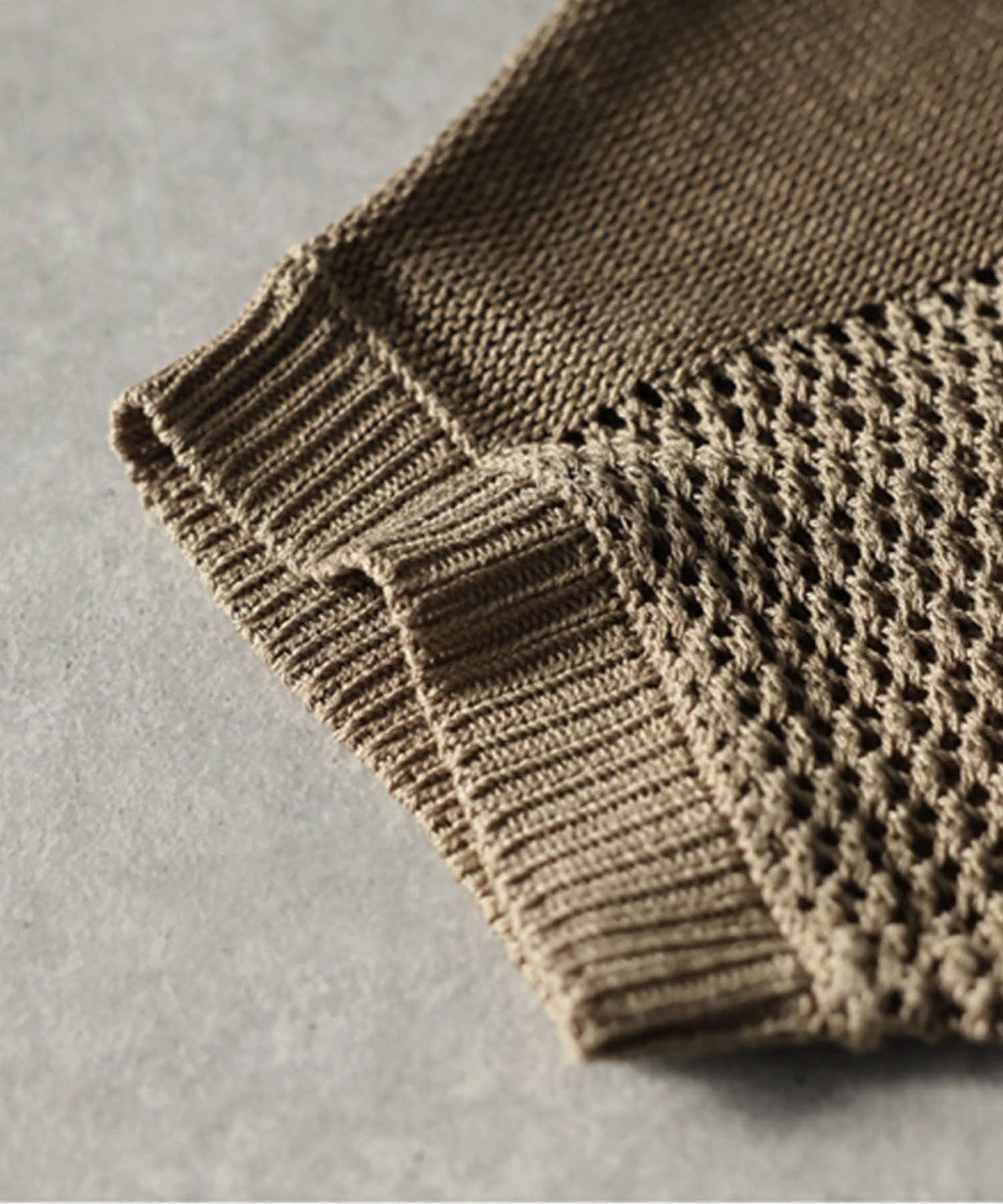Dolman V-Neck Mesh Knit Ladies