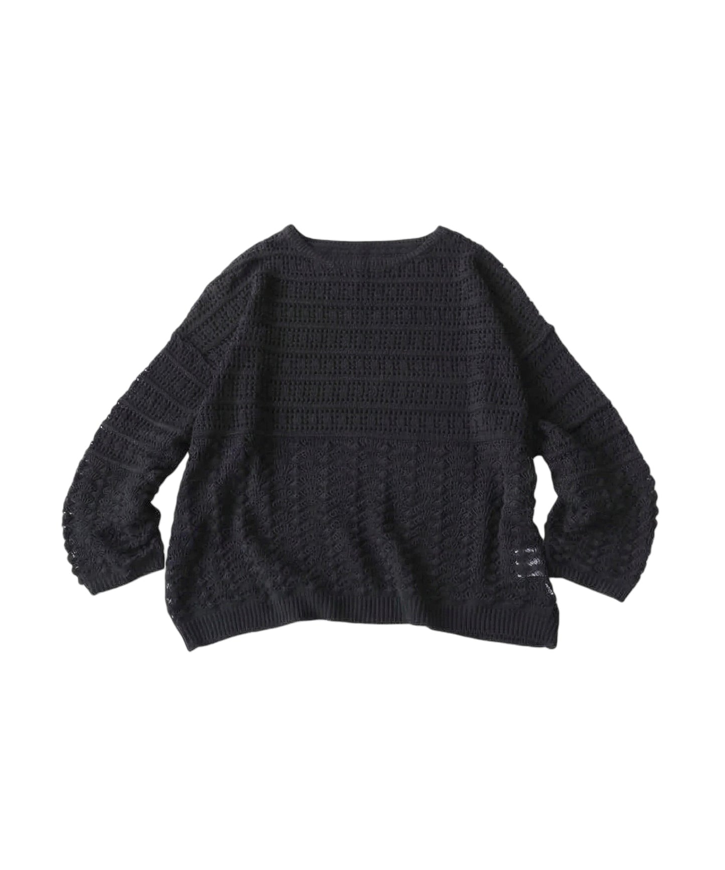 Dolman-Style Openwork Knit Sweater Ladies