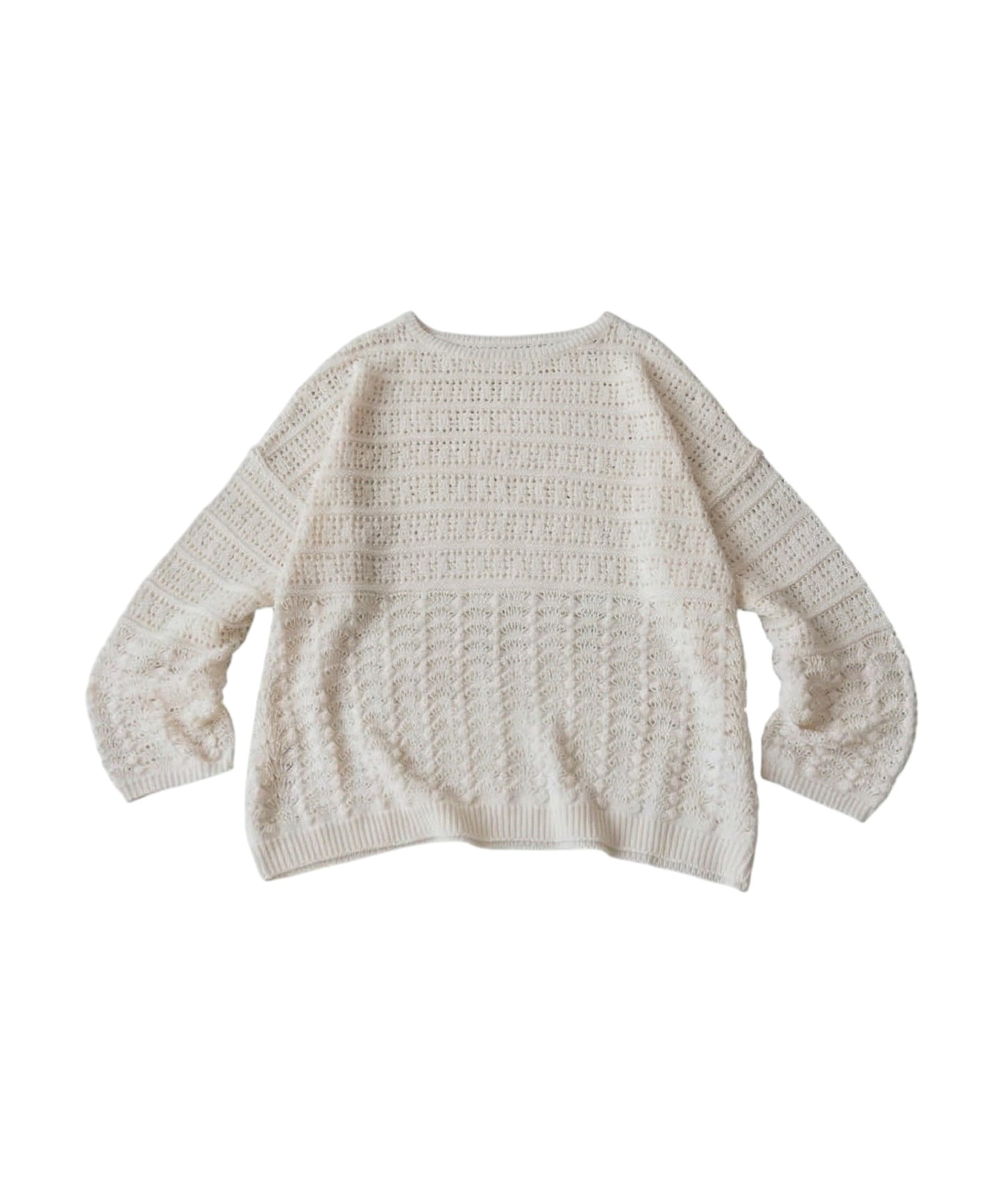 Dolman-Style Openwork Knit Sweater Ladies