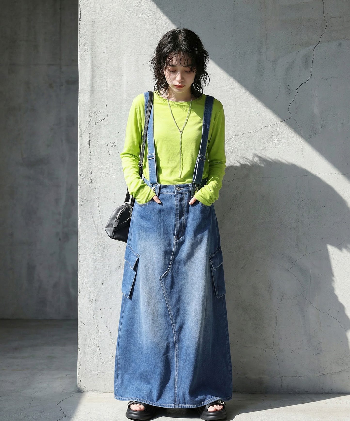 100% Cotton U-Neck Sheer Long-Sleeve T-Shirt Ladies