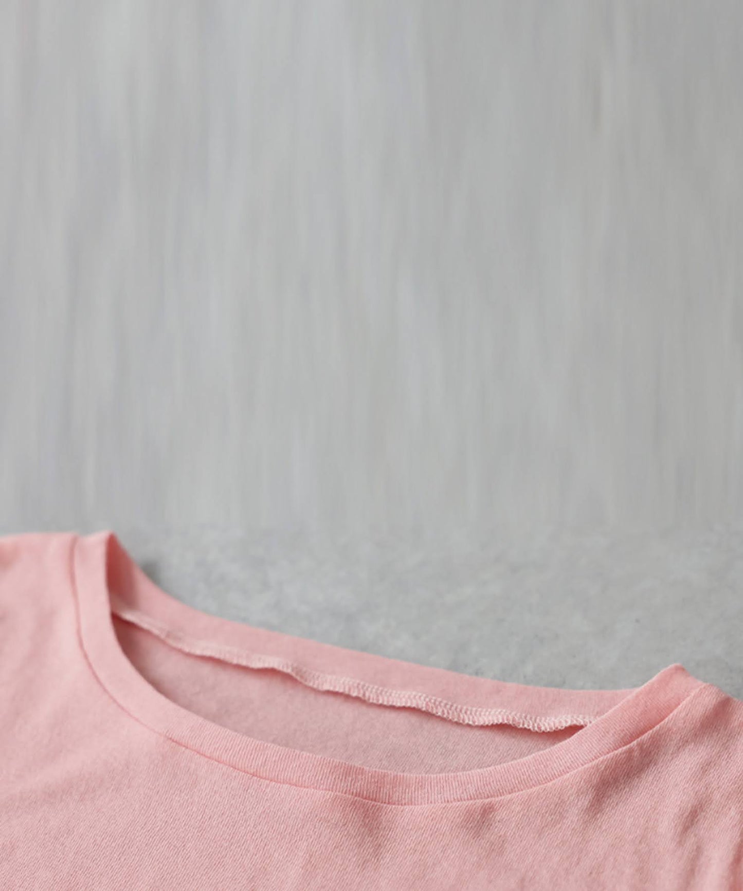 100% Cotton U-Neck Sheer Long-Sleeve T-Shirt Ladies