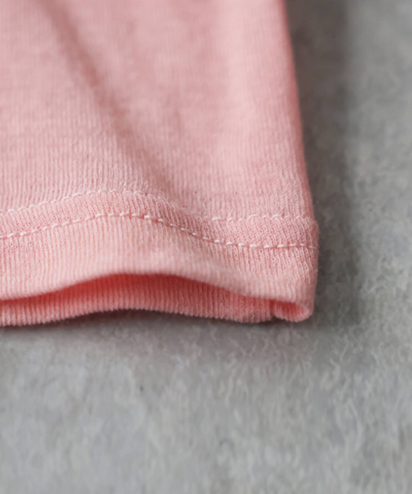 100% Cotton U-Neck Sheer Long-Sleeve T-Shirt Ladies