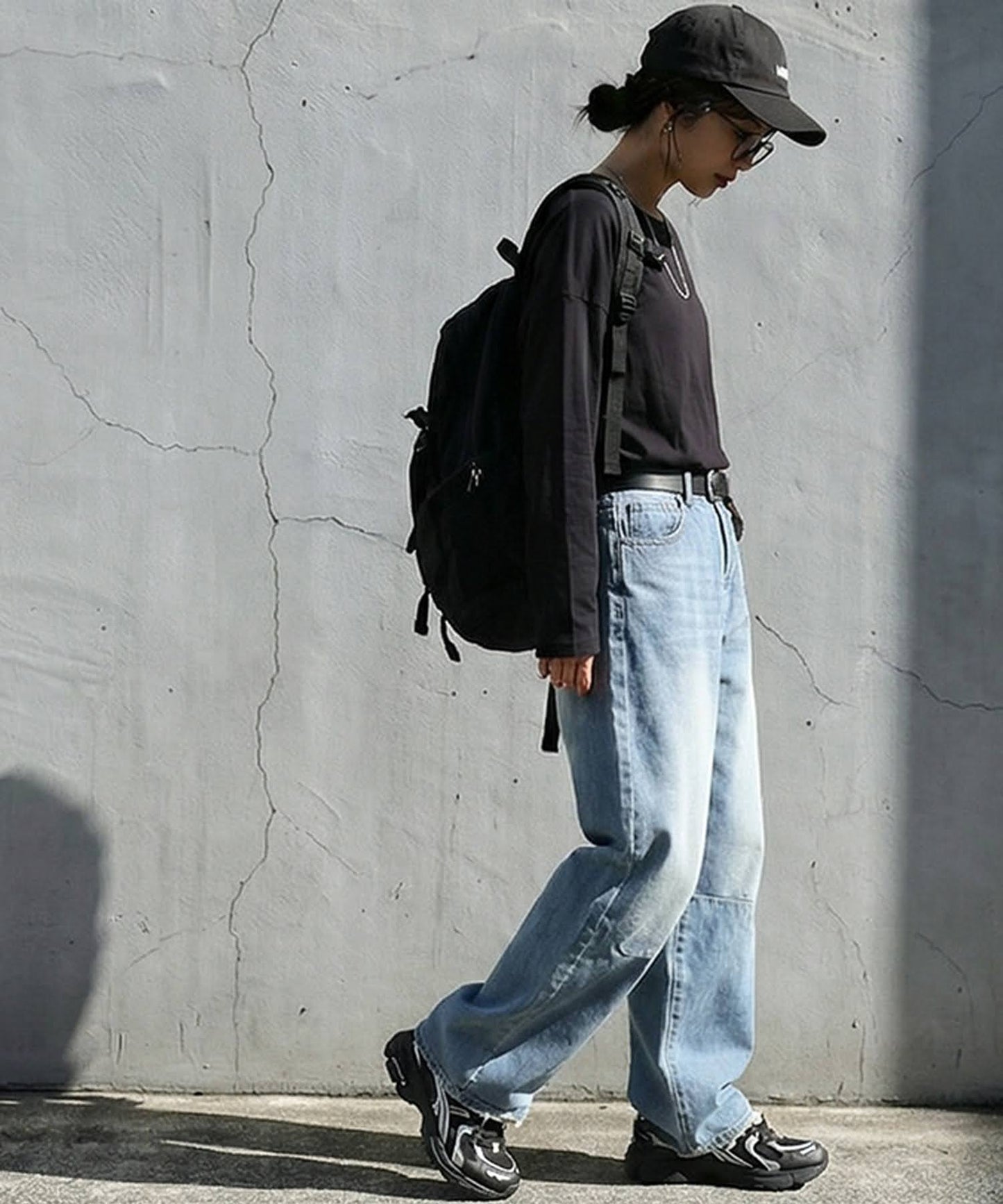 100% Cotton U-Neck Sheer Long-Sleeve T-Shirt Ladies