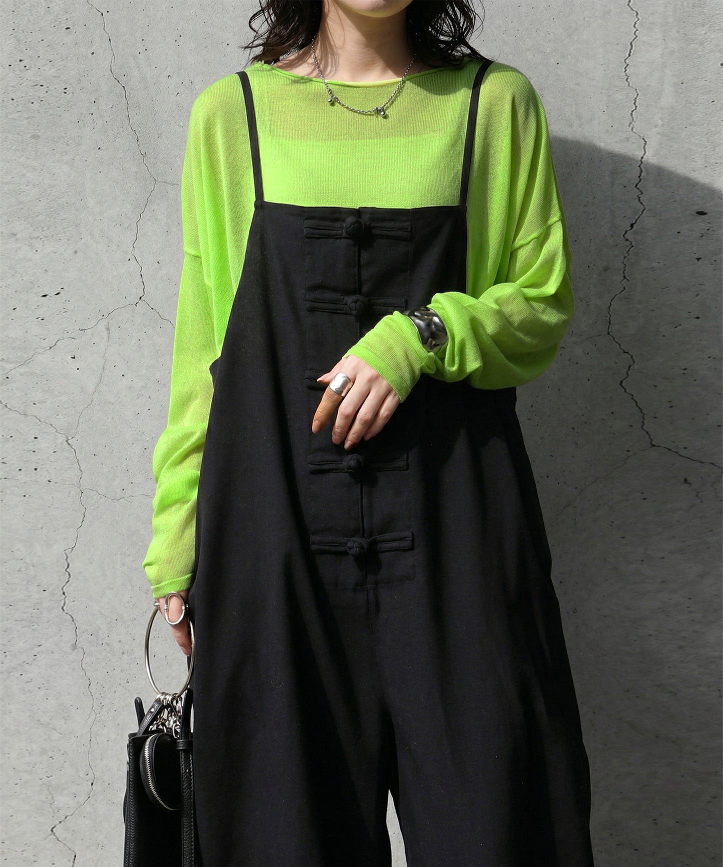 Crew Neck Sheer Long-Sleeve Tops Ladies