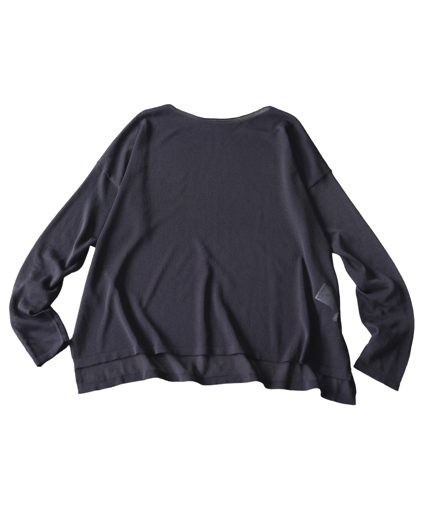 Crew Neck Sheer Long-Sleeve Tops Ladies