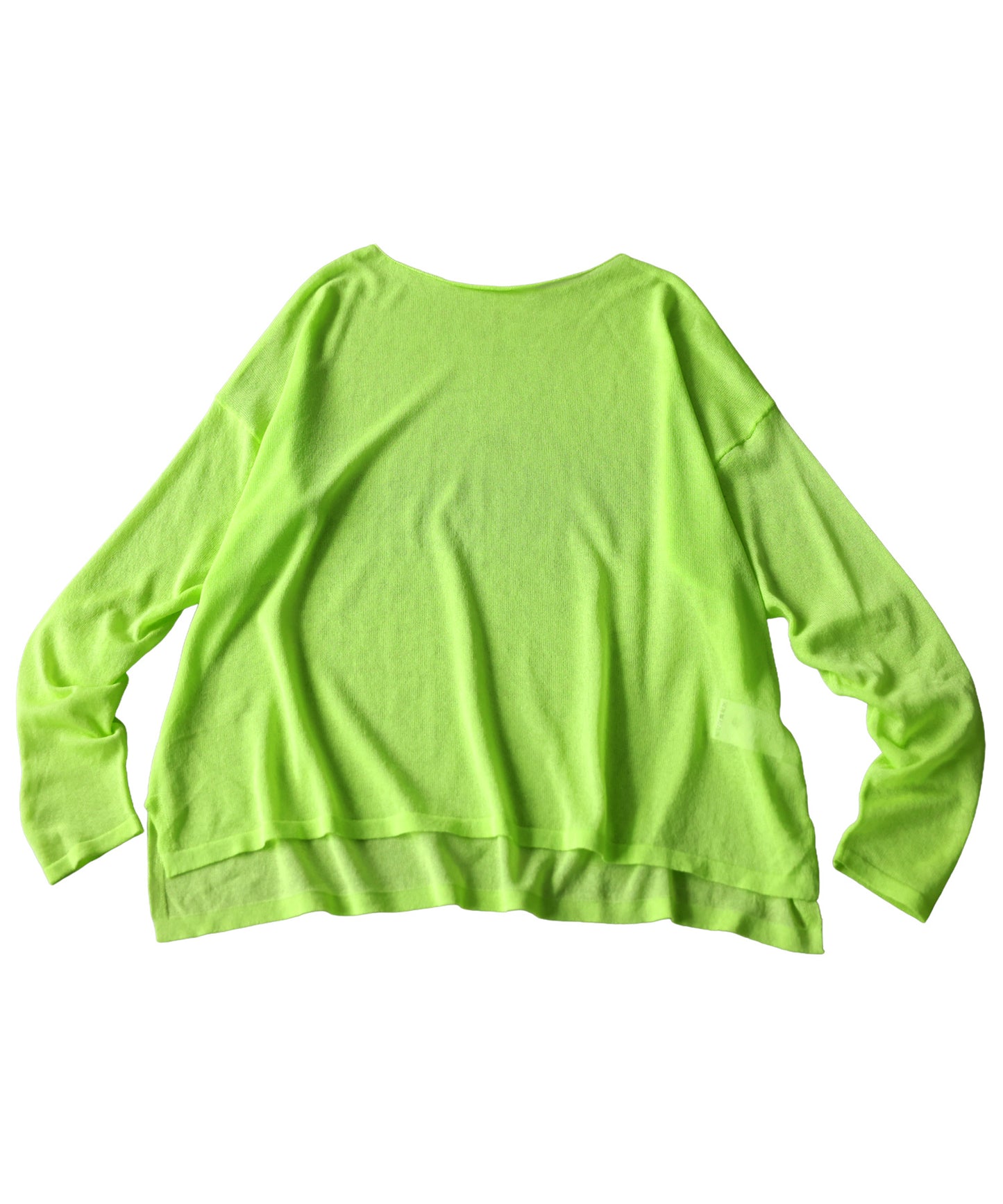 Crew Neck Sheer Long-Sleeve Tops Ladies