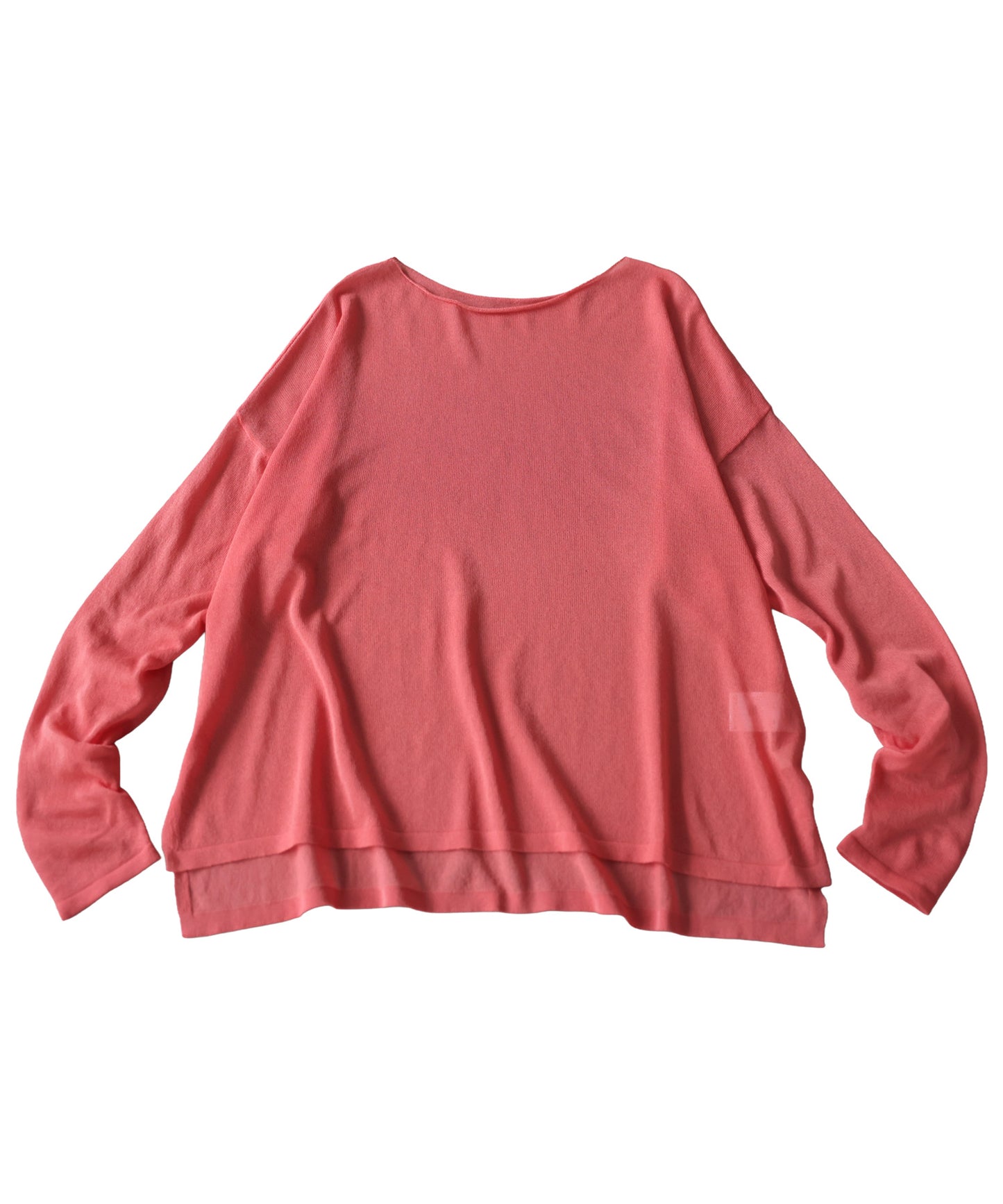 Crew Neck Sheer Long-Sleeve Tops Ladies