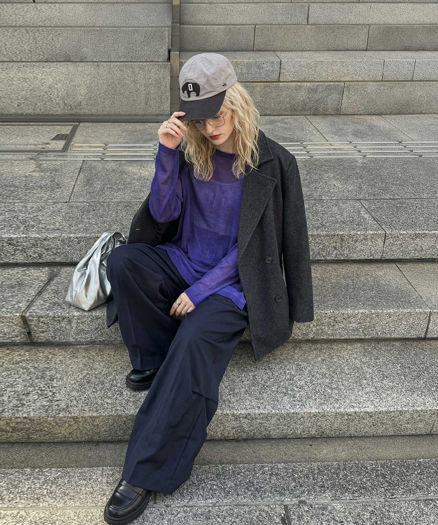 Crew Neck Sheer Long-Sleeve Tops Ladies