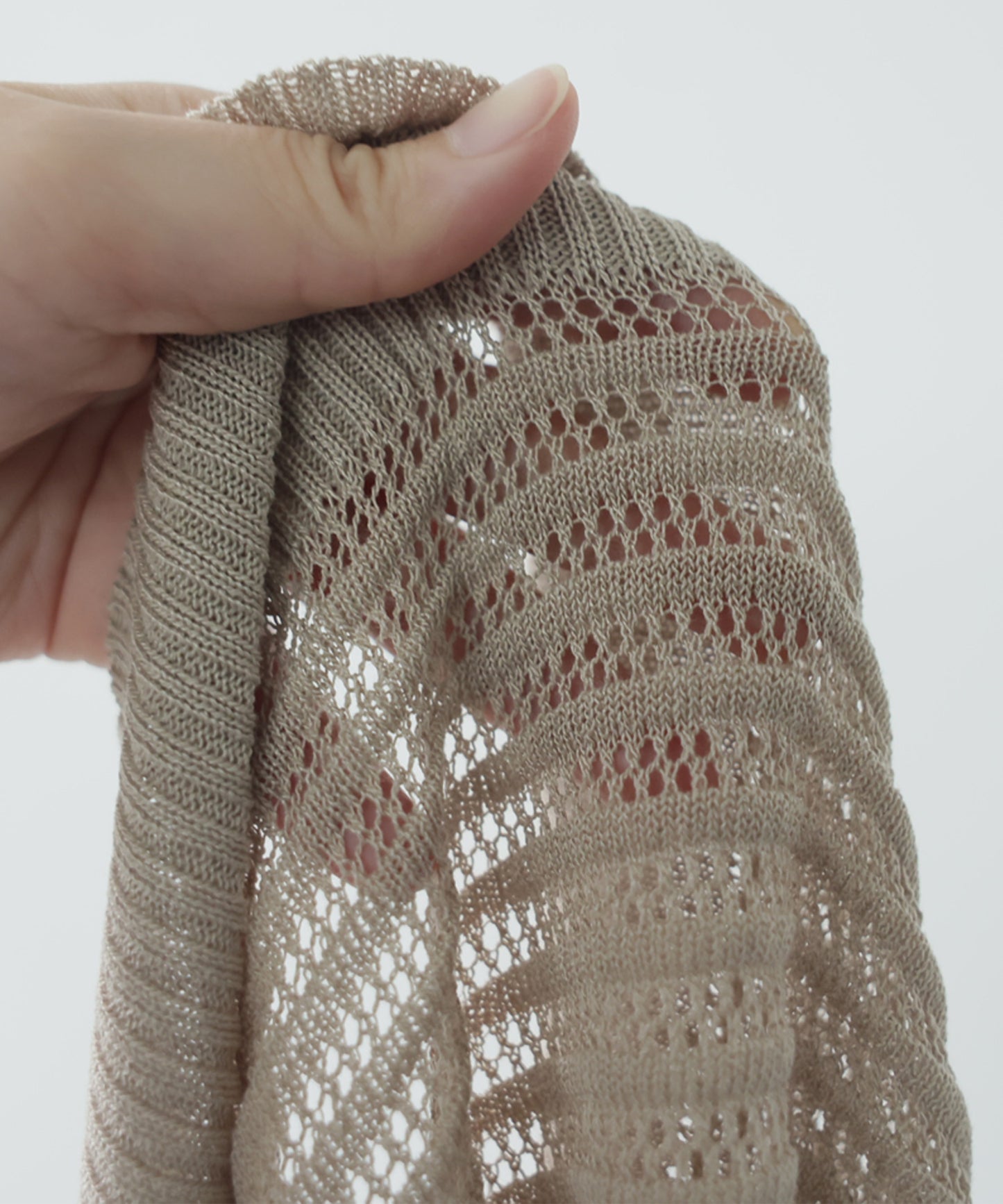 Openwork Knit Hoodie Ladies
