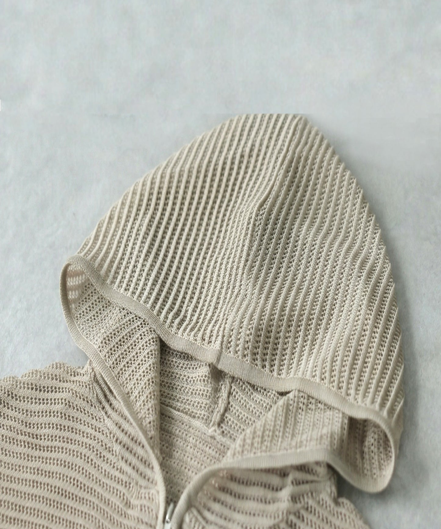 Openwork Knit Hoodie Ladies