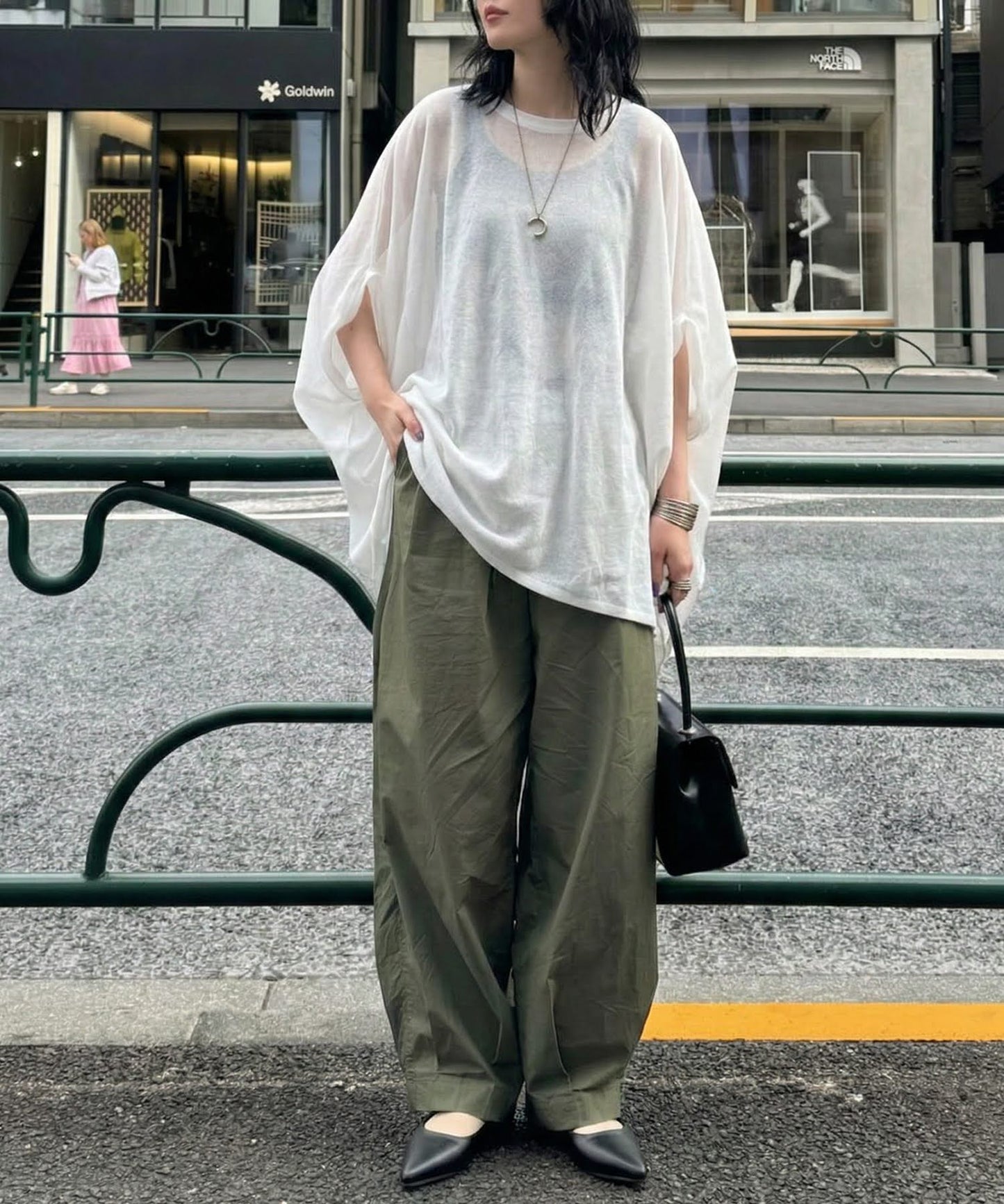 Asymmetrical Dolman Sheer Knit Ladies