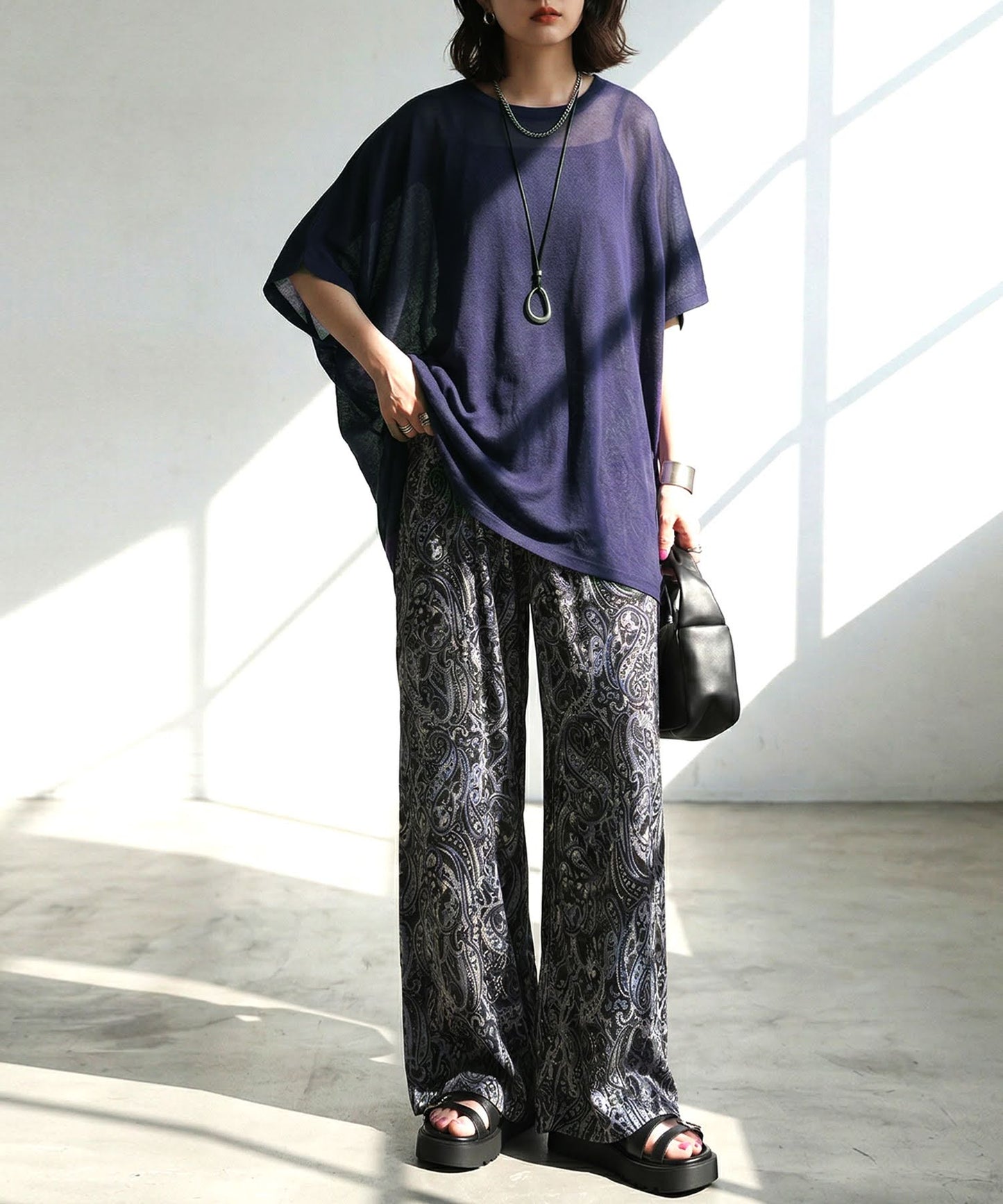 Asymmetrical Dolman Sheer Knit Ladies