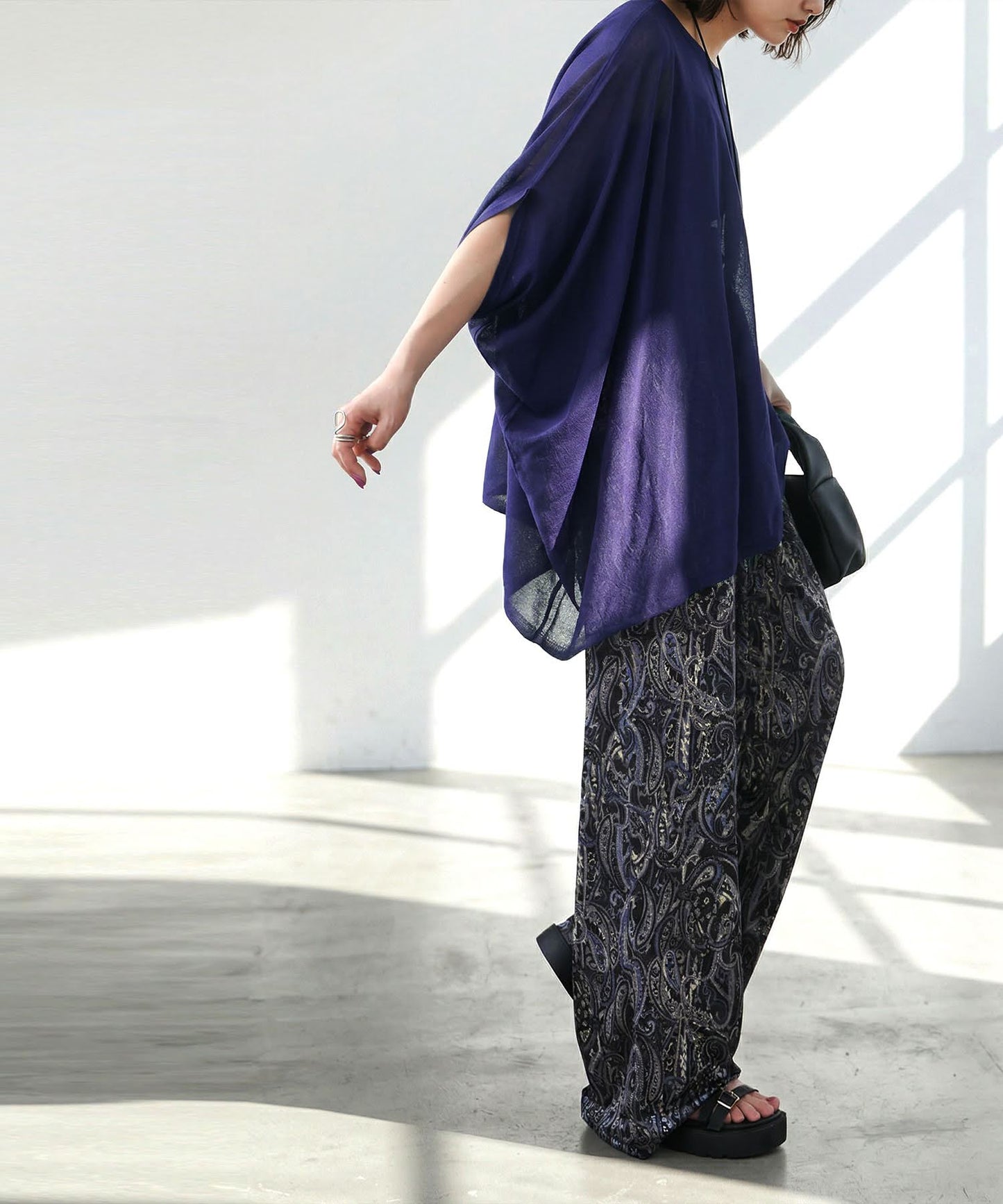 Asymmetrical Dolman Sheer Knit Ladies