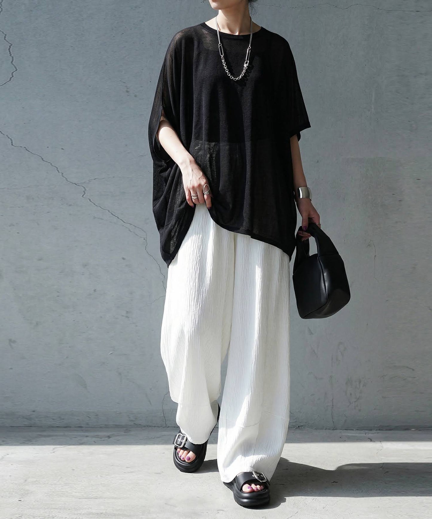 Asymmetrical Dolman Sheer Knit Ladies