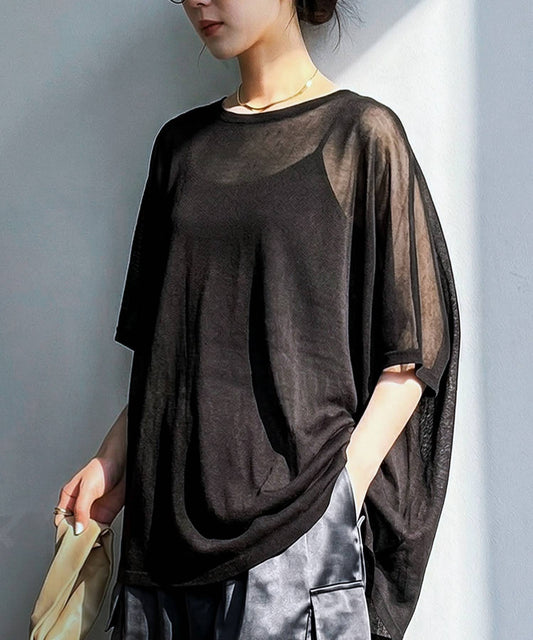 Asymmetrical Dolman Sheer Knit Ladies