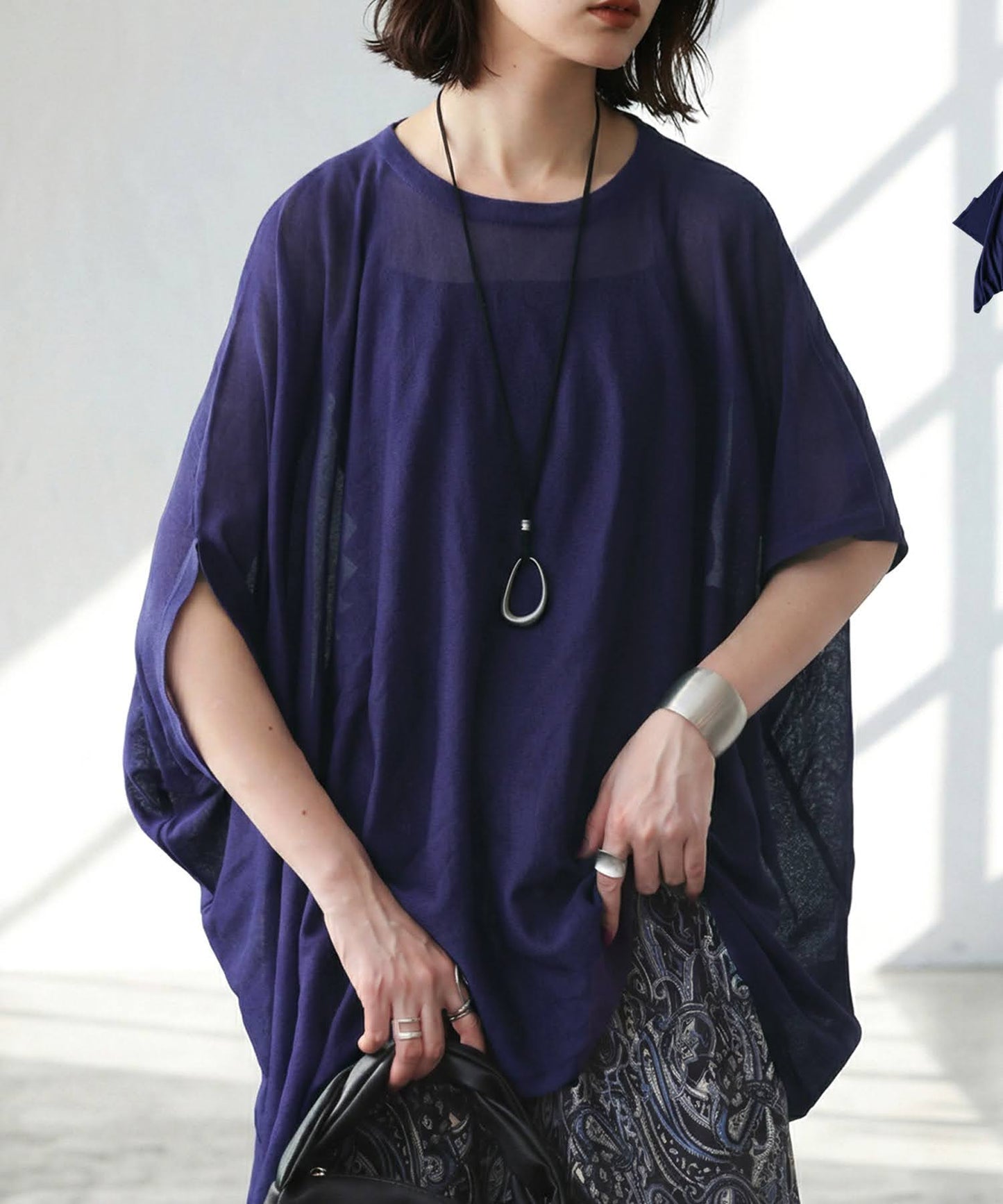 Asymmetrical Dolman Sheer Knit Ladies