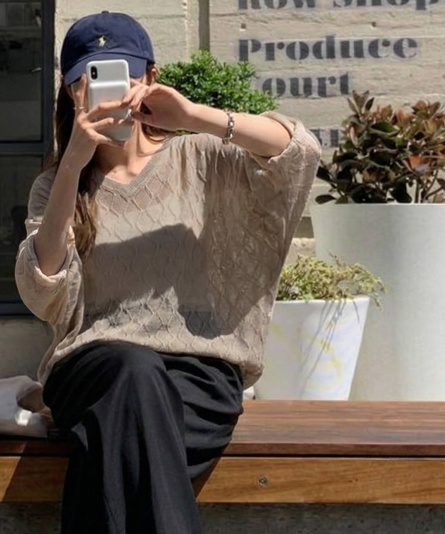 Aran Print Sheer Dolman Knit Ladies