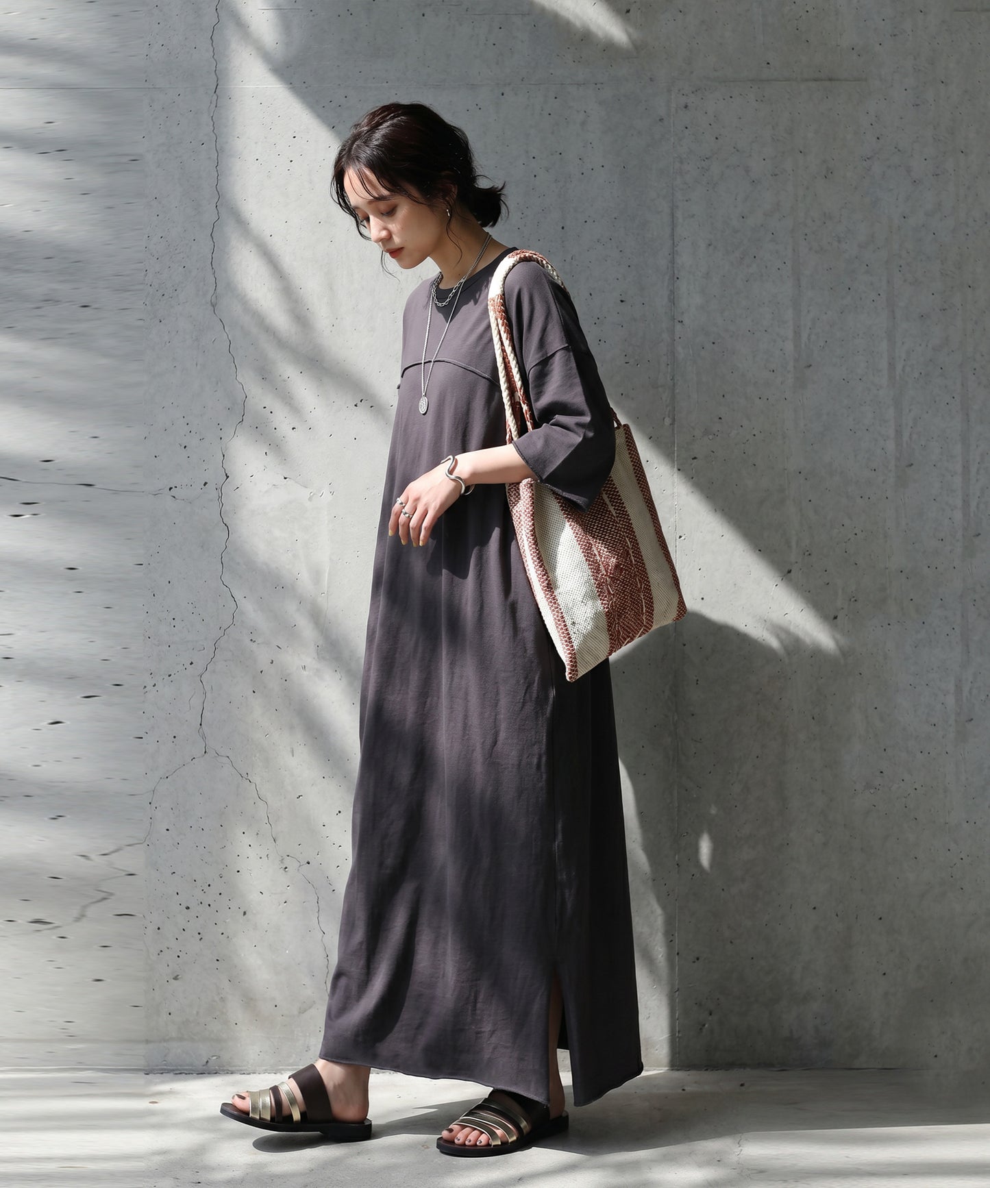 Long Crew Neck Dress Ladies