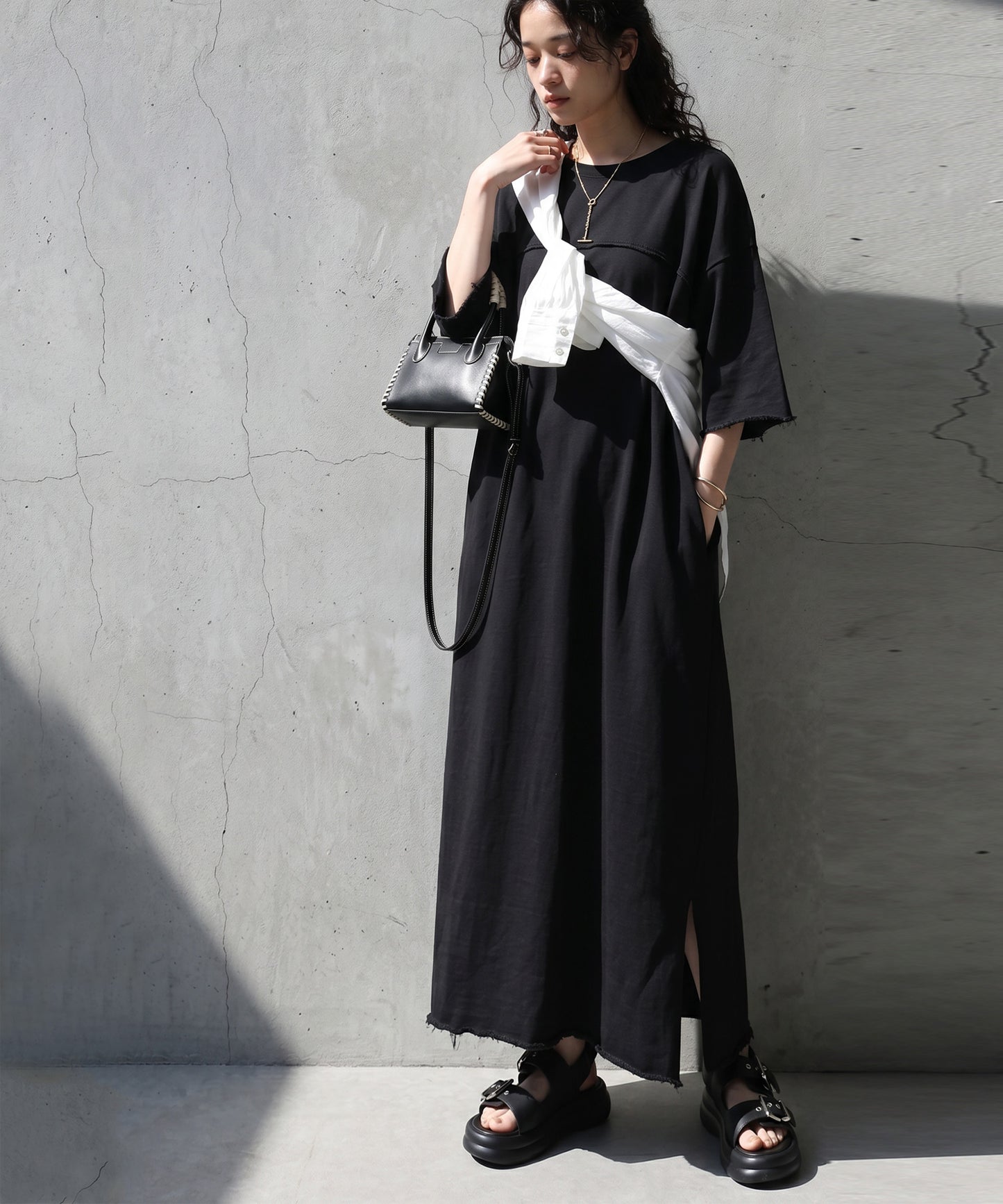 Long Crew Neck Dress Ladies