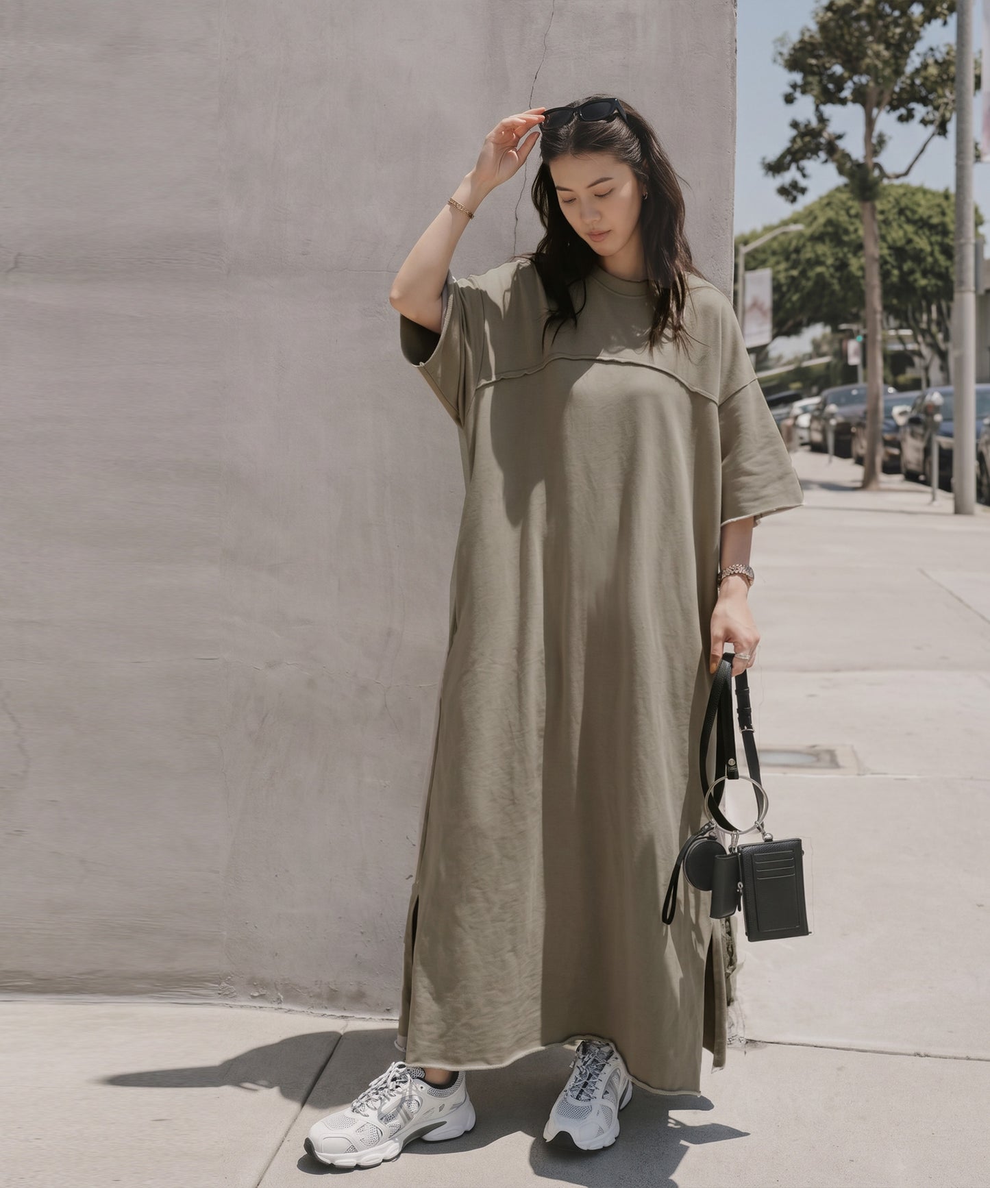 Long Crew Neck Dress Ladies