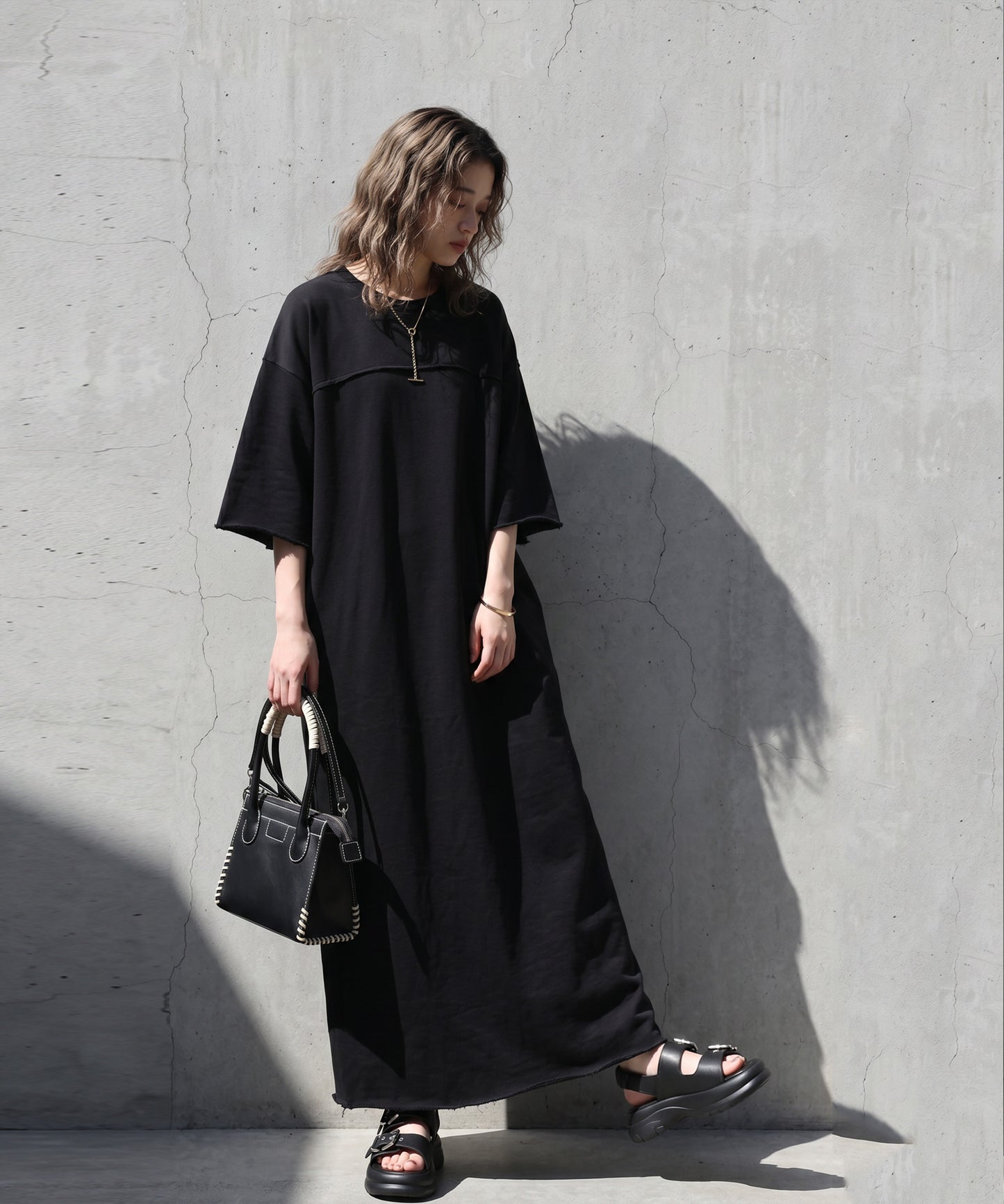 Long Crew Neck Dress Ladies