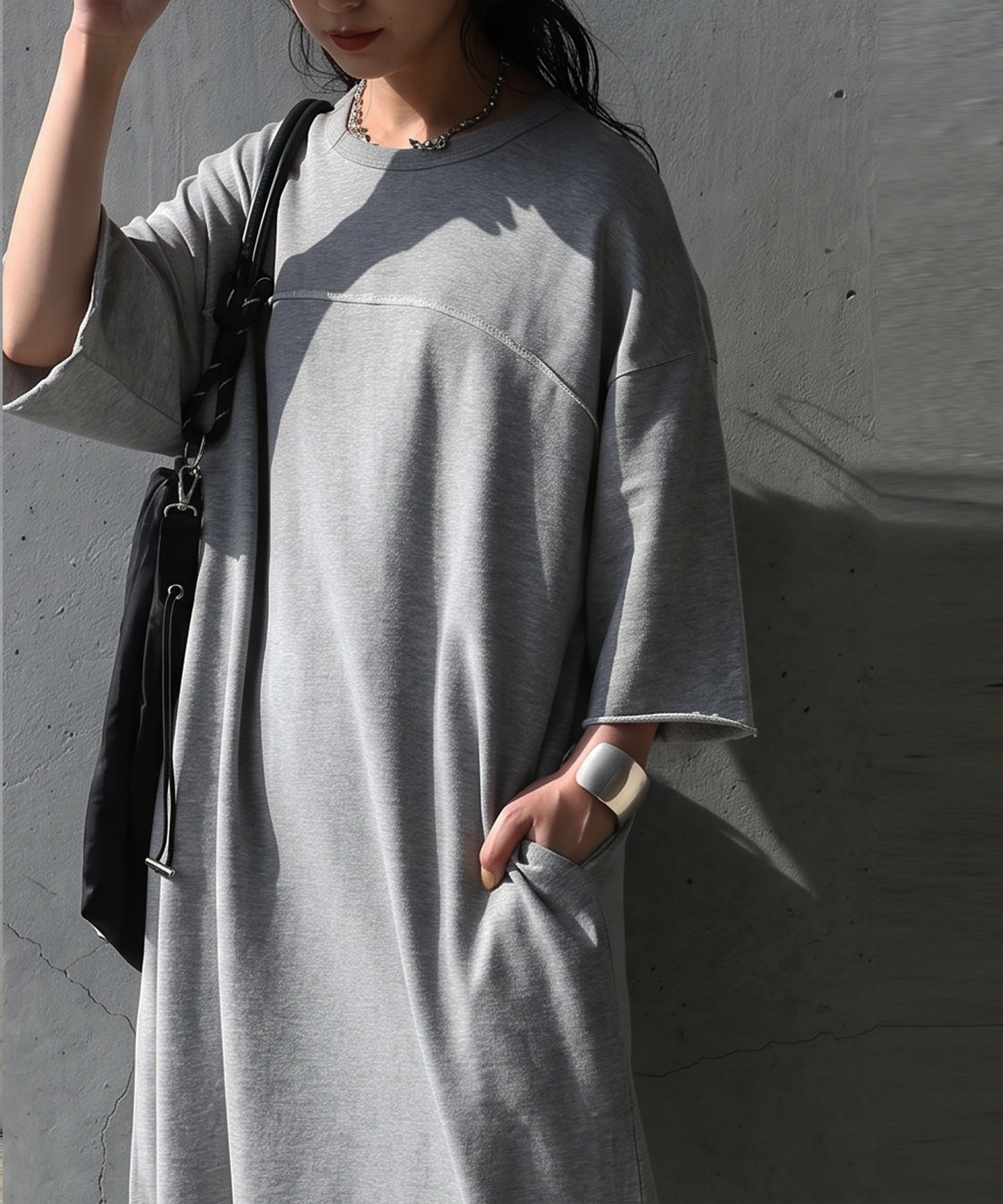 Long Crew Neck Dress Ladies