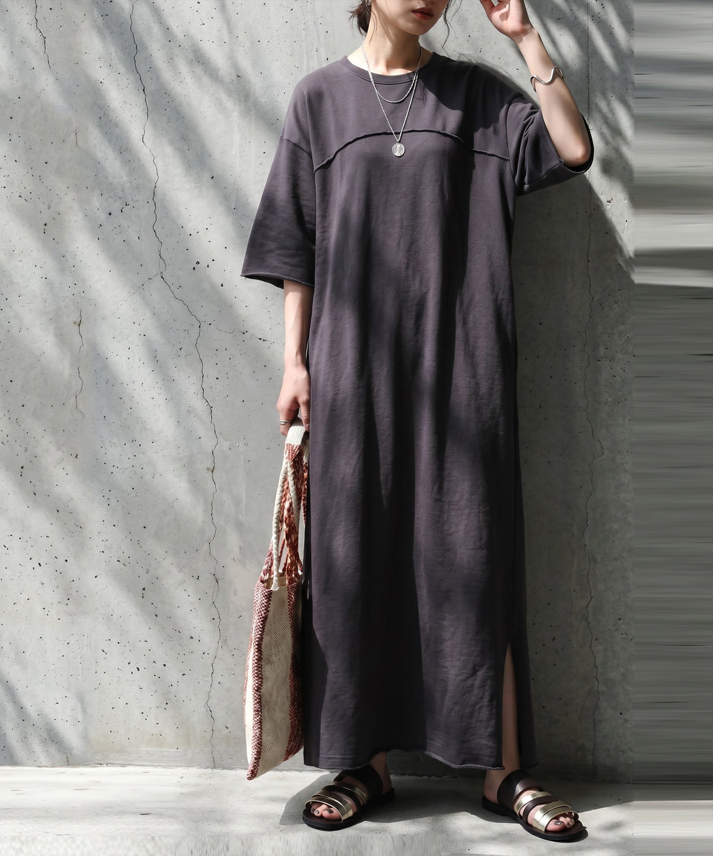 Long Crew Neck Dress Ladies