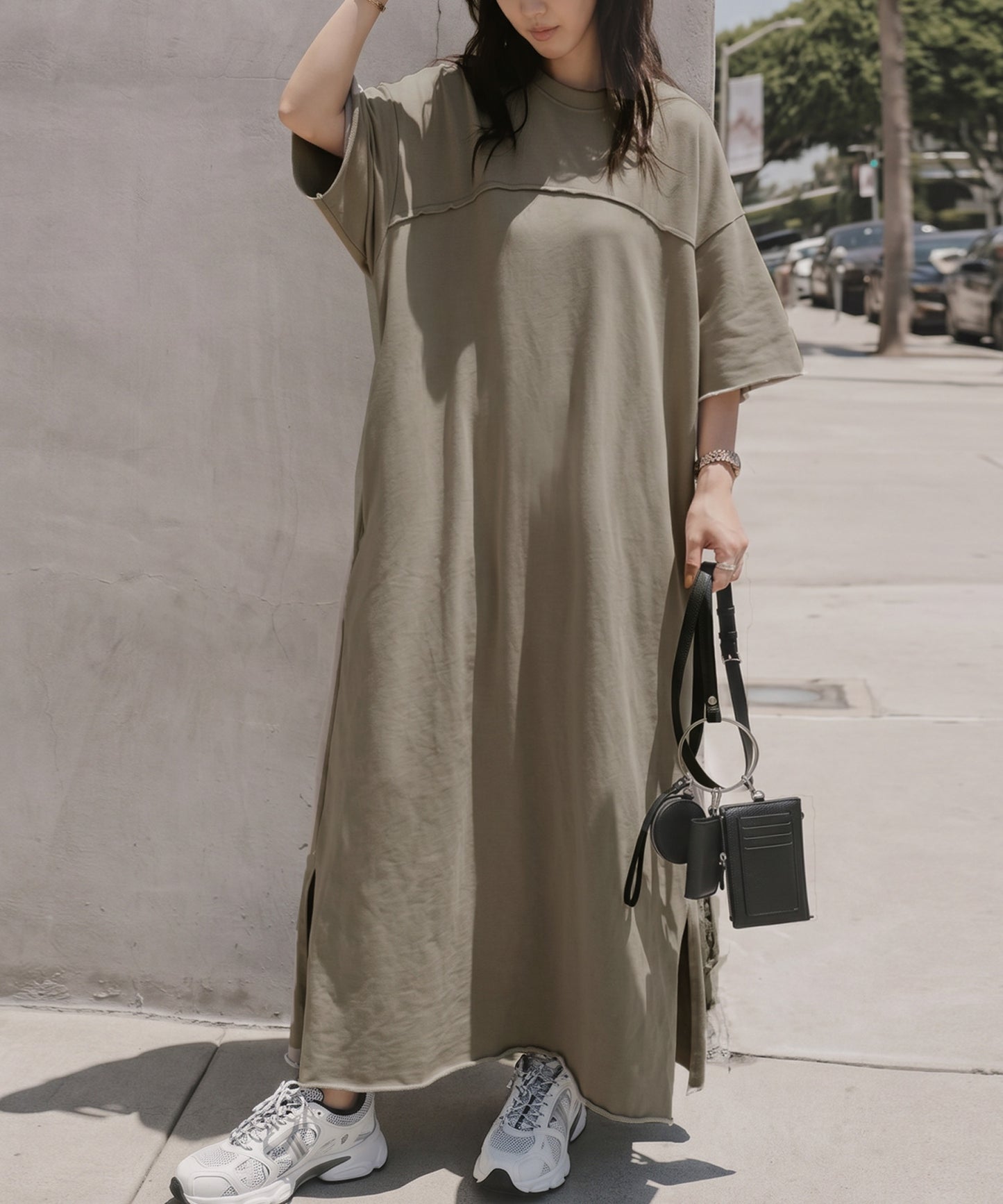Long Crew Neck Dress Ladies