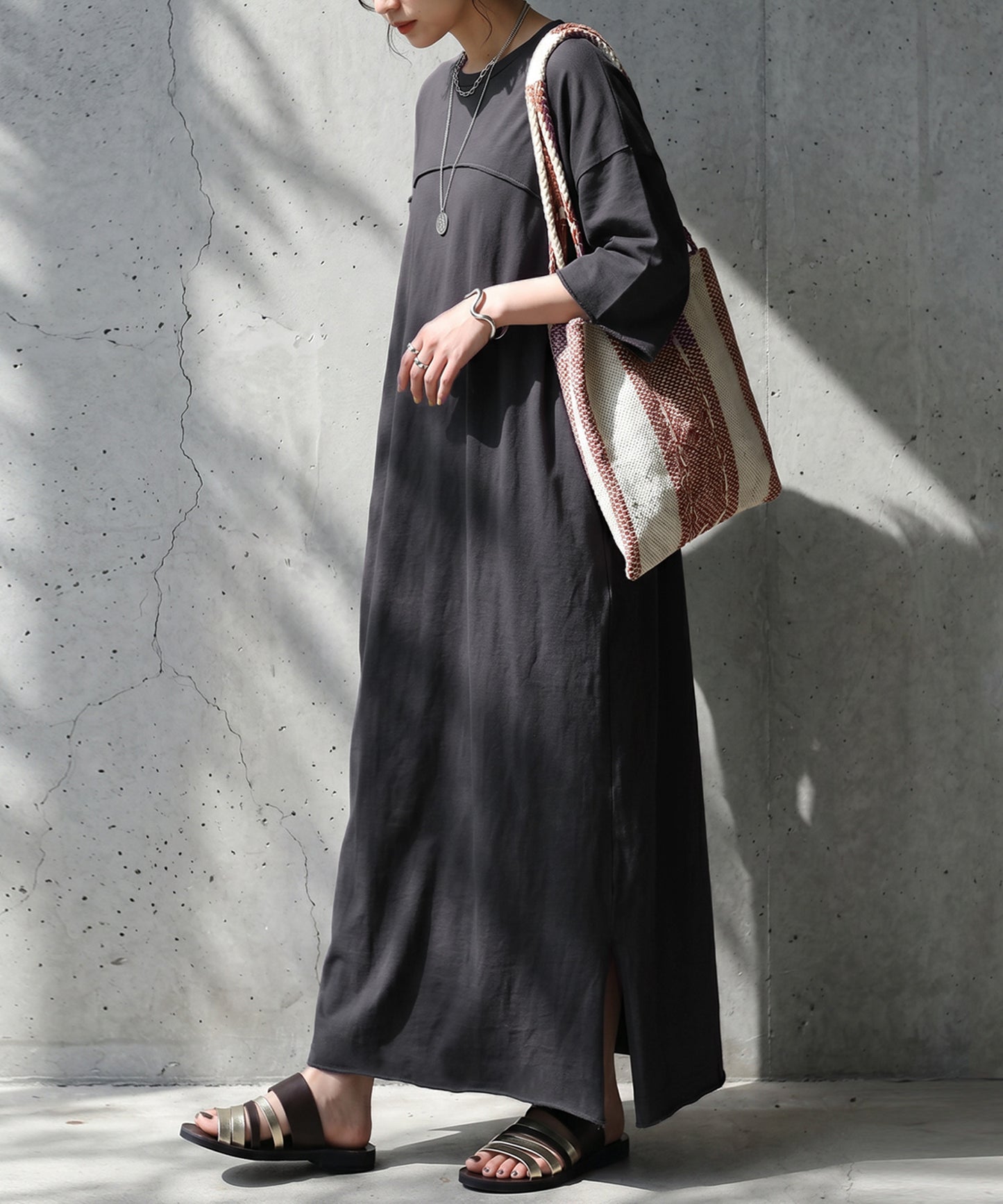 Long Crew Neck Dress Ladies