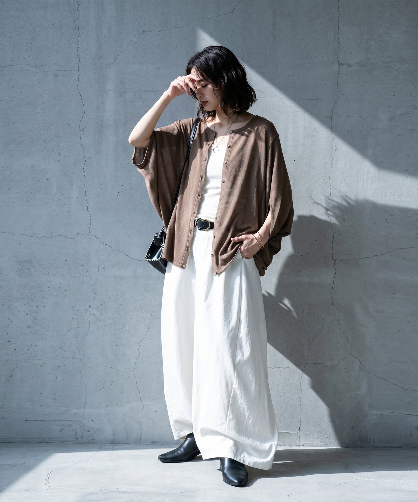 Asymmetrical Dolman Sheer Knit Cardigan Ladies