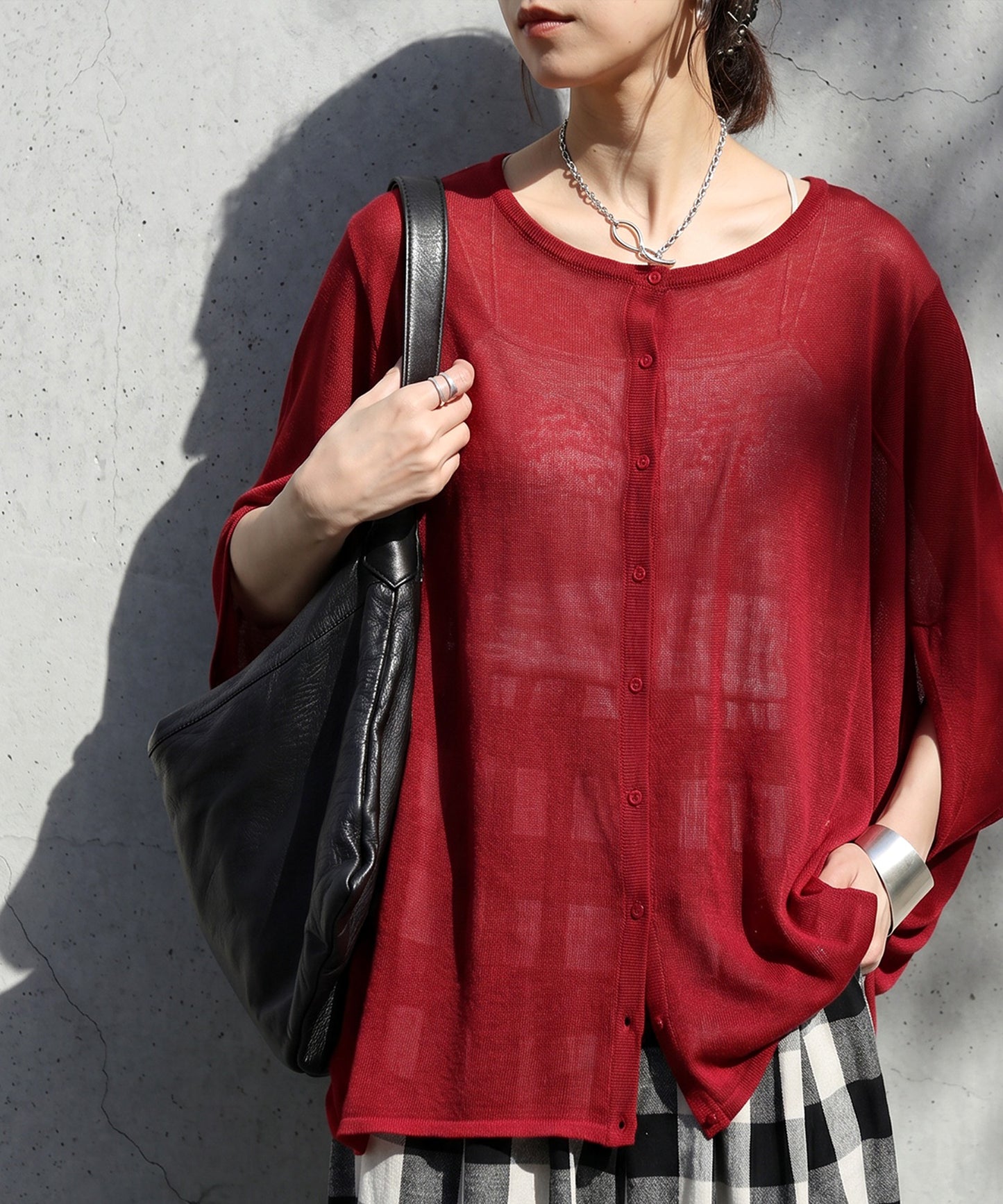 Asymmetrical Dolman Sheer Knit Cardigan Ladies