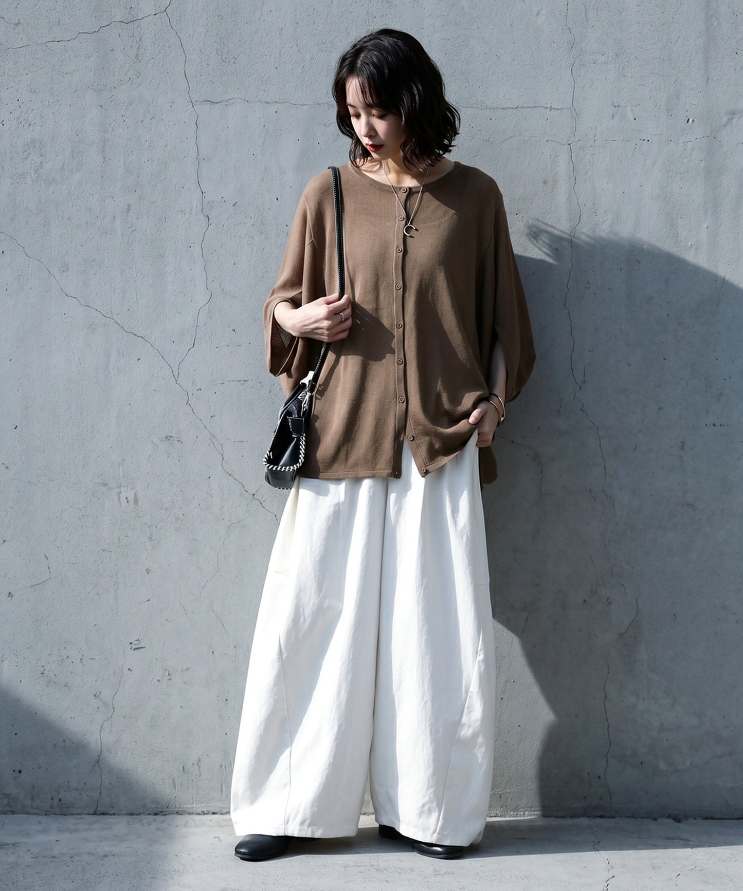 Asymmetrical Dolman Sheer Knit Cardigan Ladies