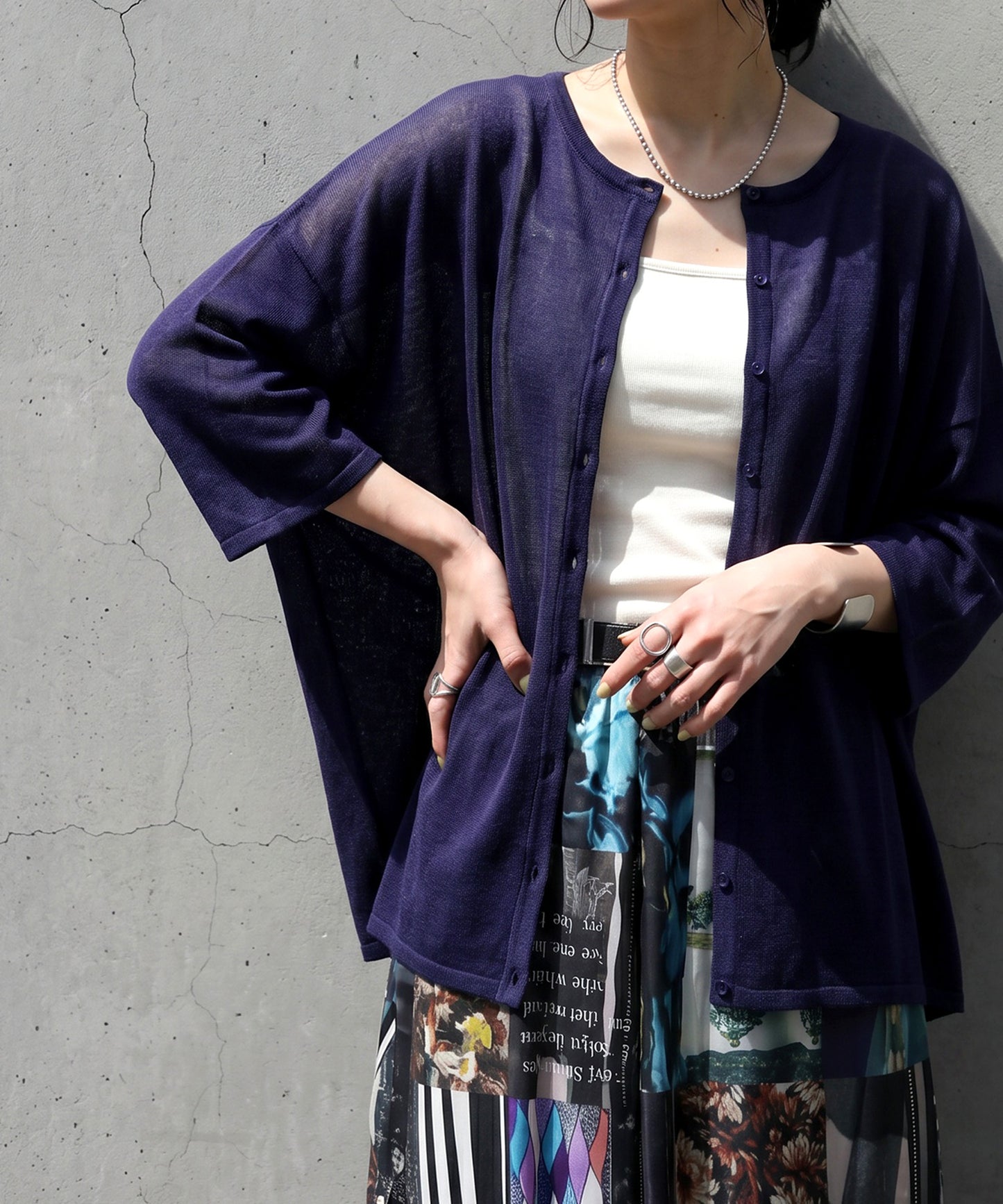 Asymmetrical Dolman Sheer Knit Cardigan Ladies