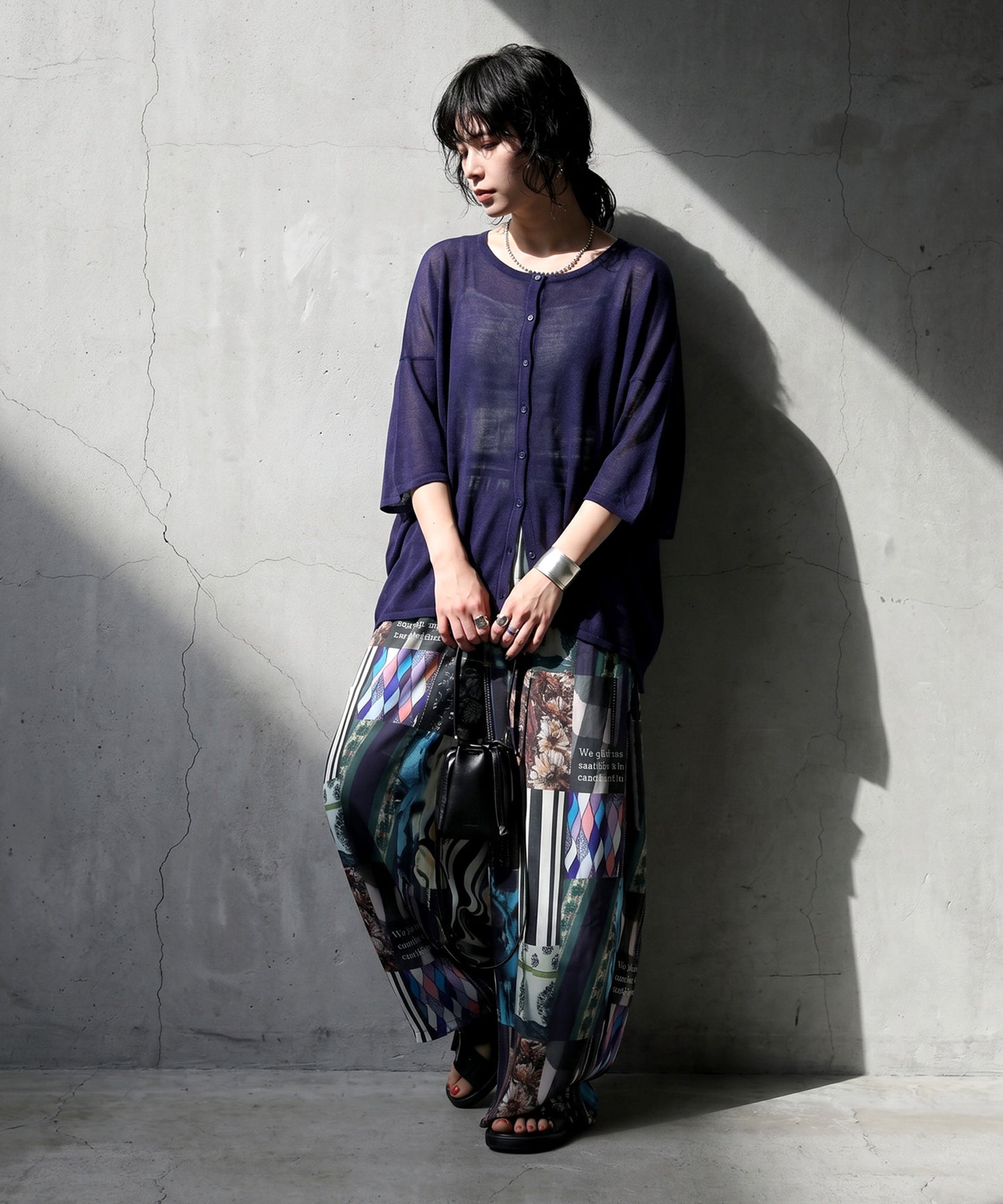Asymmetrical Dolman Sheer Knit Cardigan Ladies