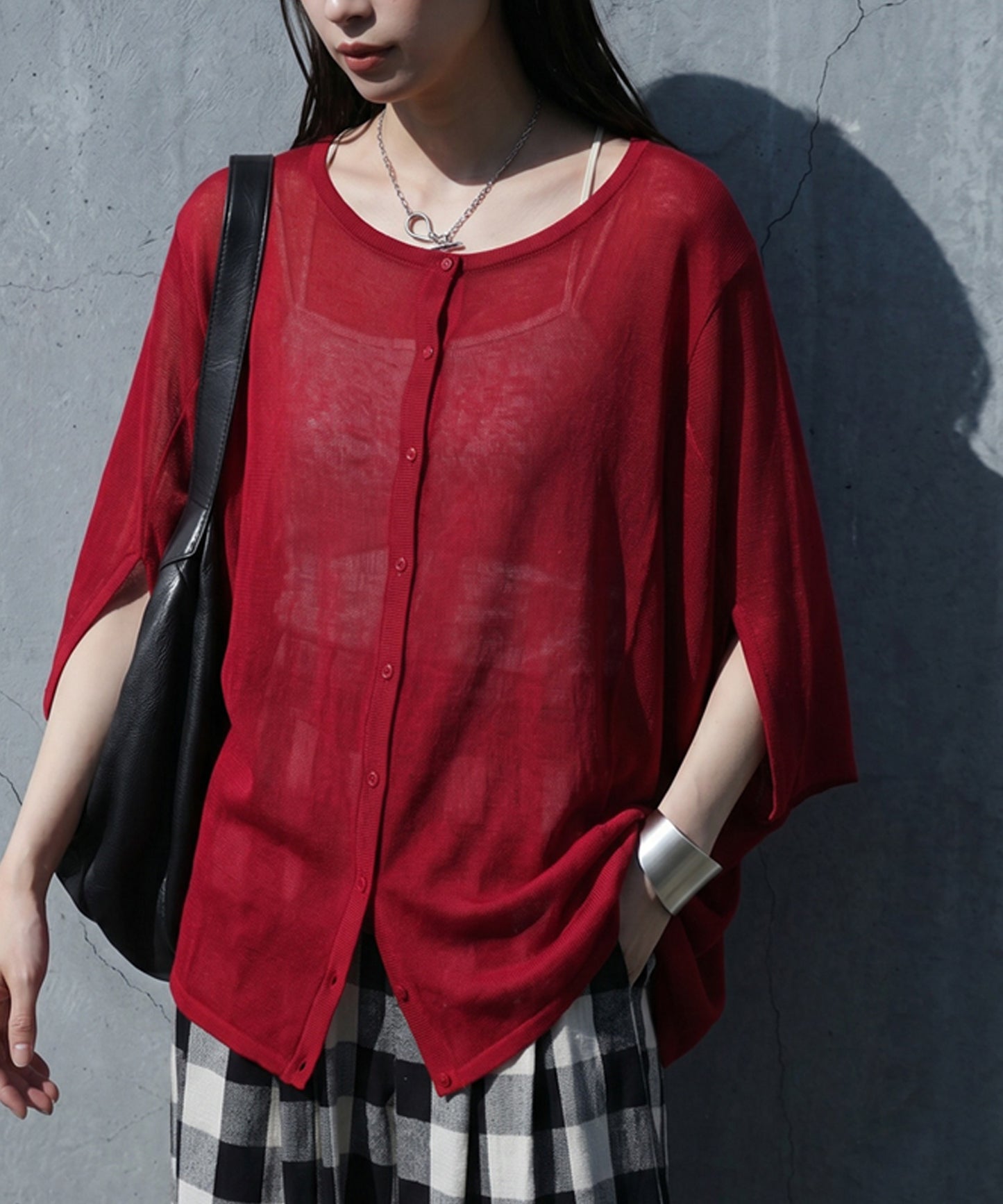 Asymmetrical Dolman Sheer Knit Cardigan Ladies