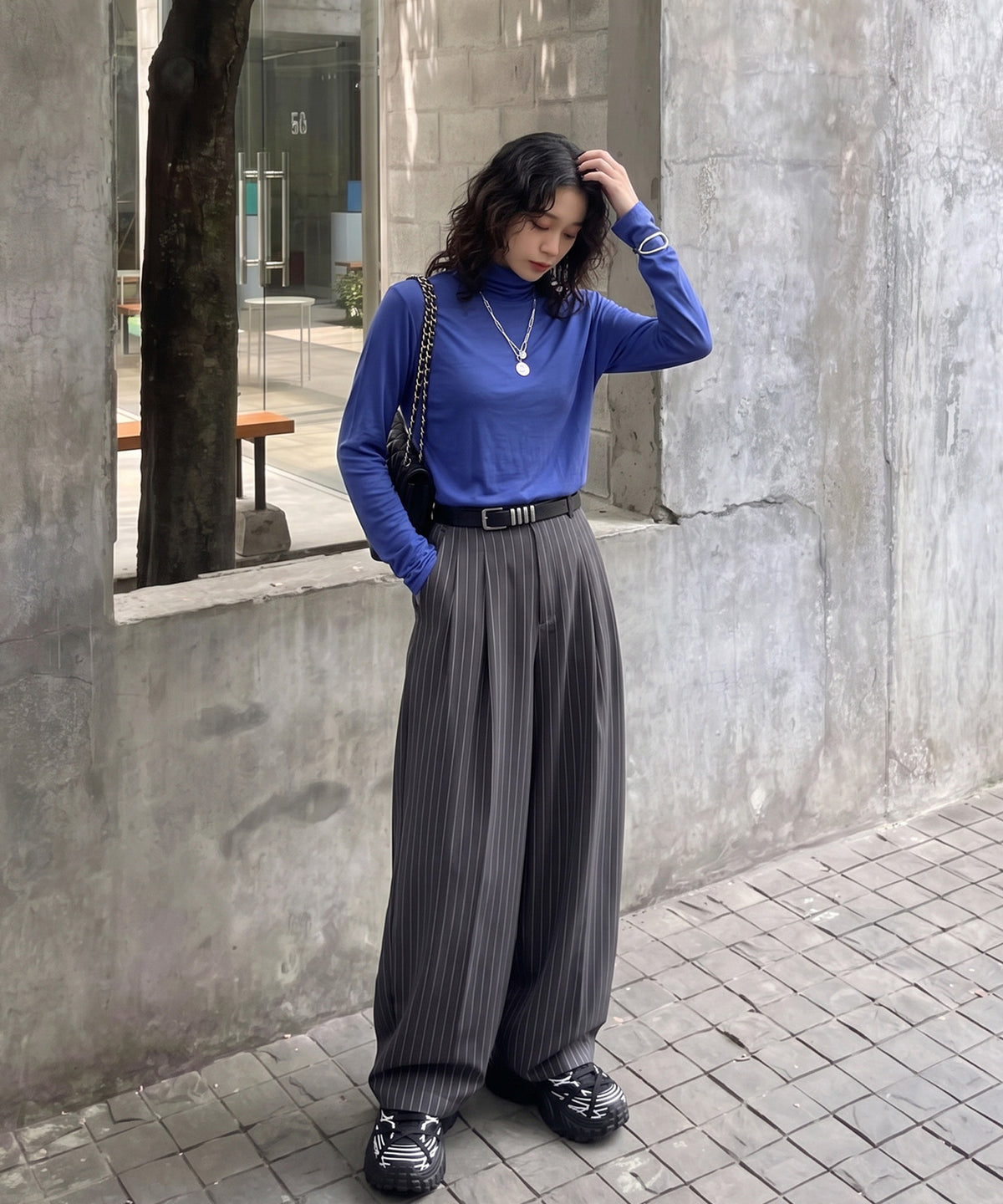100% Cotton Sheer Turtleneck Cut And Sewn Ladies