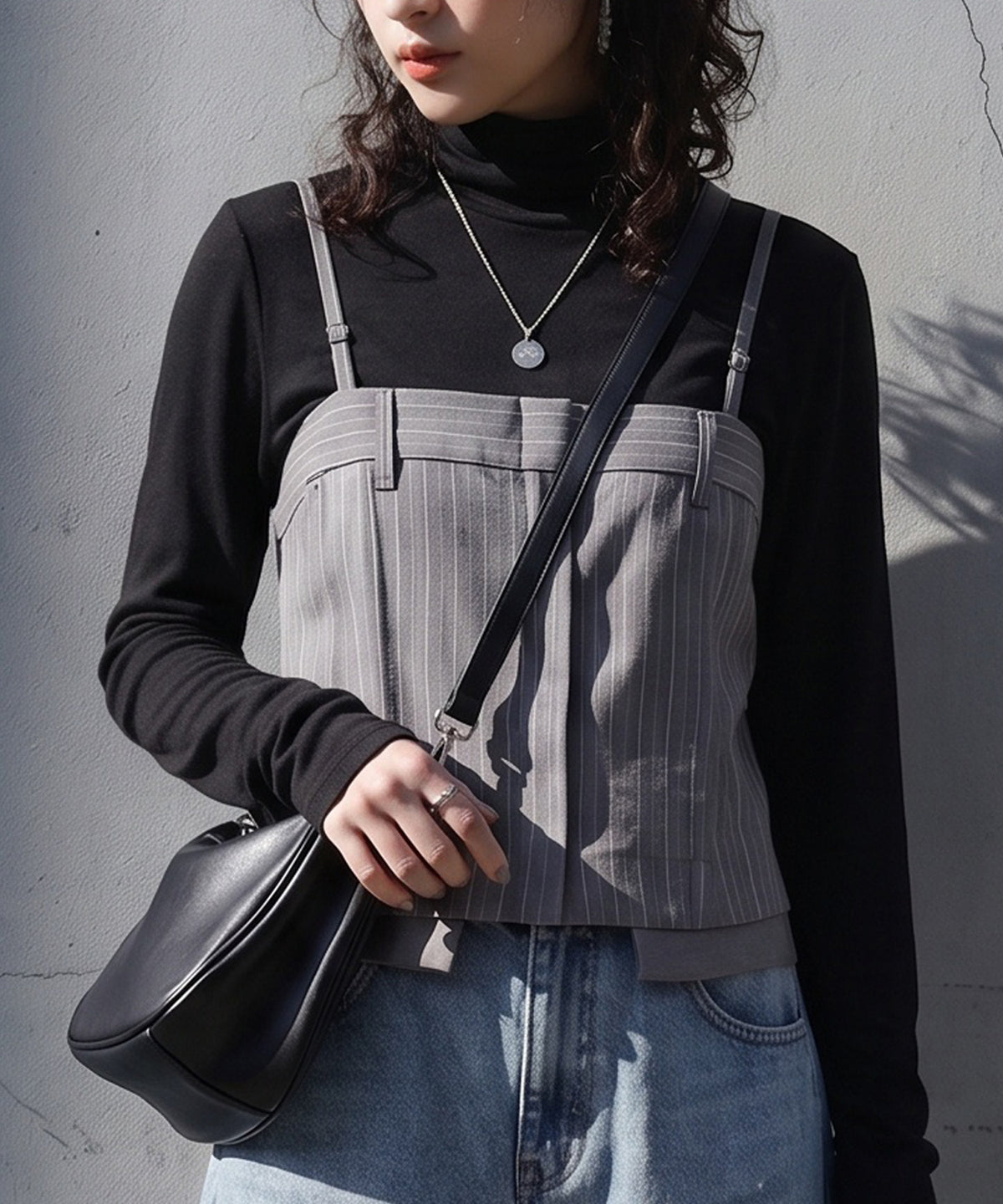 100% Cotton Sheer Turtleneck Cut And Sewn Ladies
