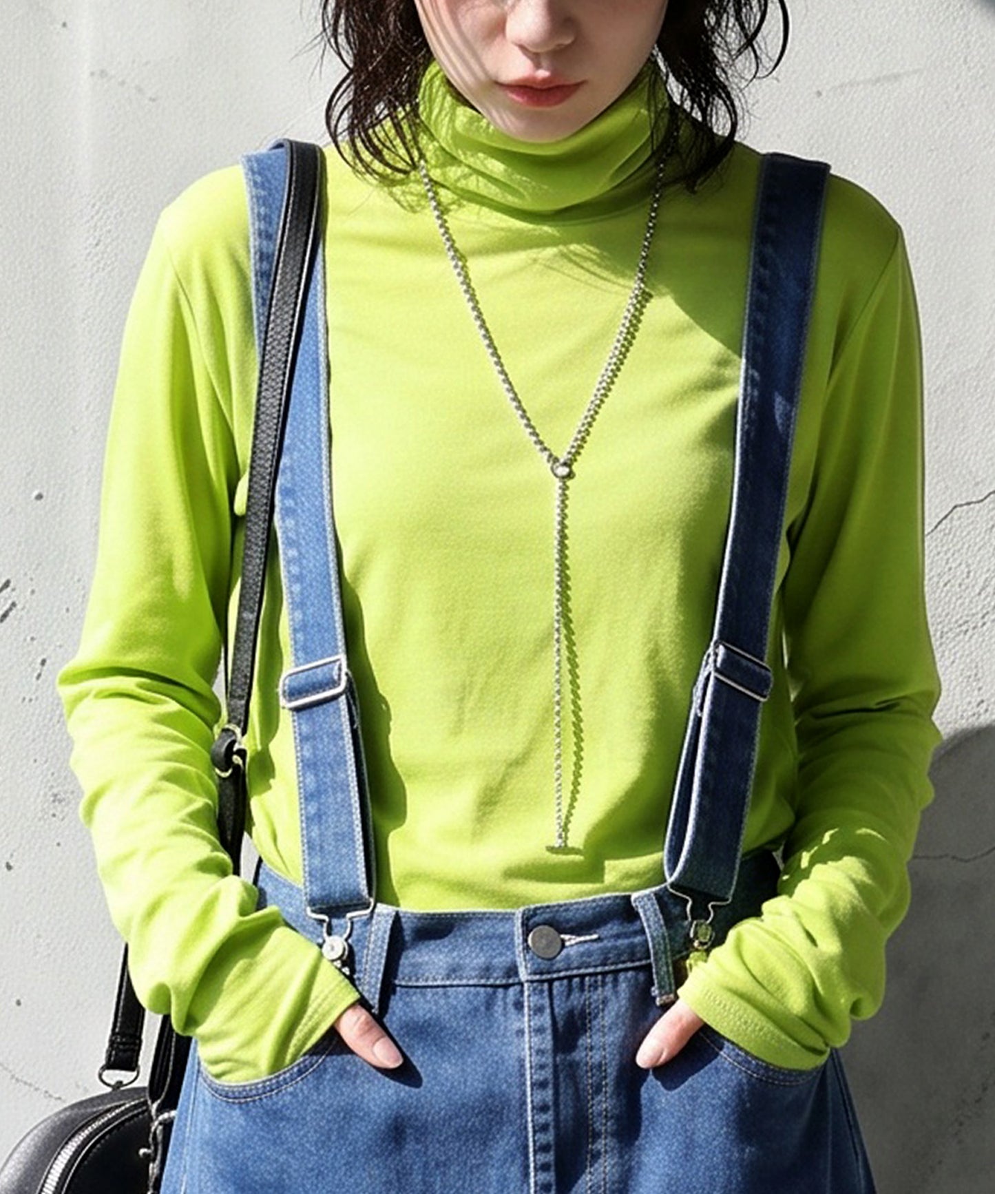 100% Cotton Sheer Turtleneck Cut And Sewn Ladies