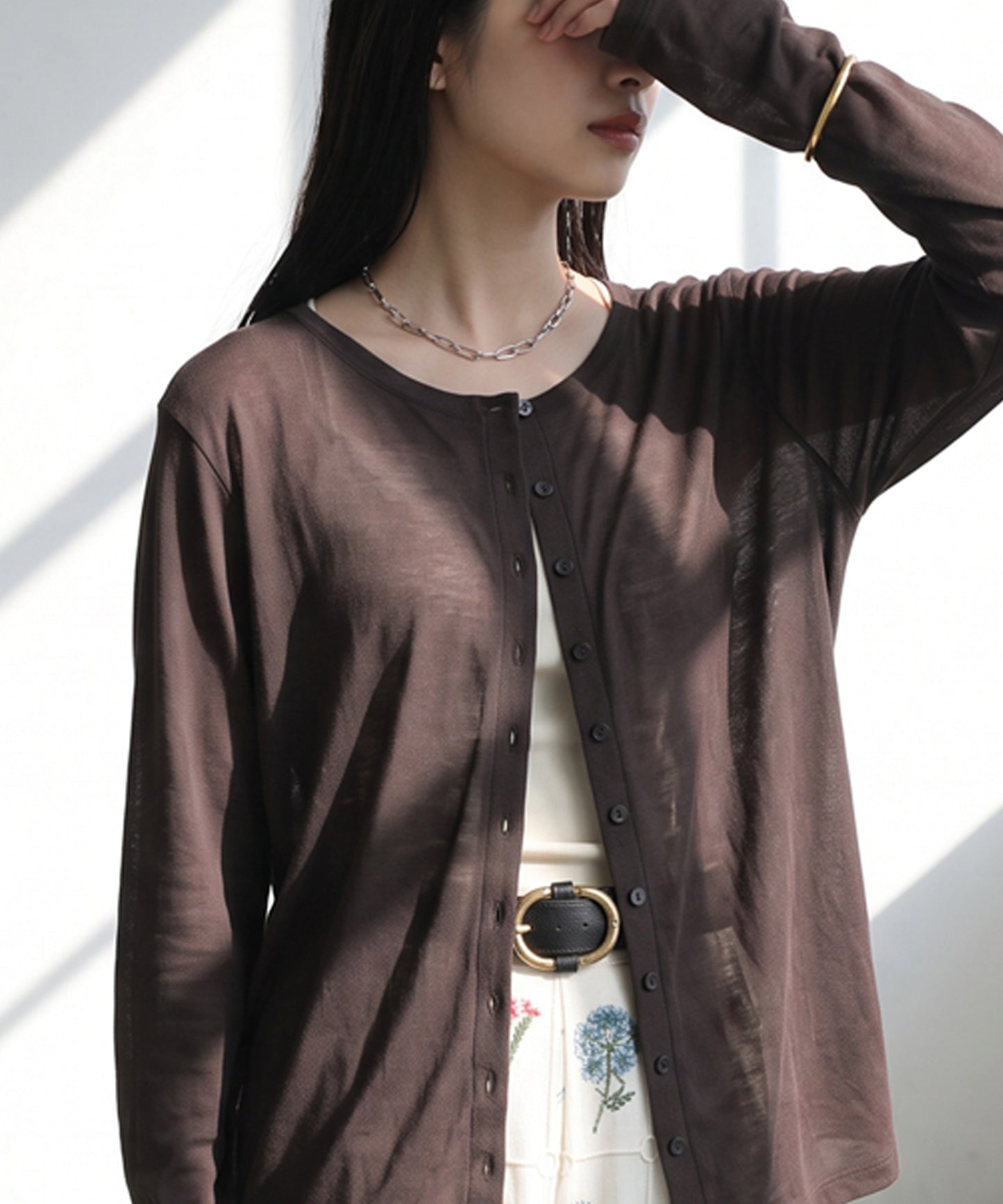 100% Cotton Sheer Cardigan Ladies