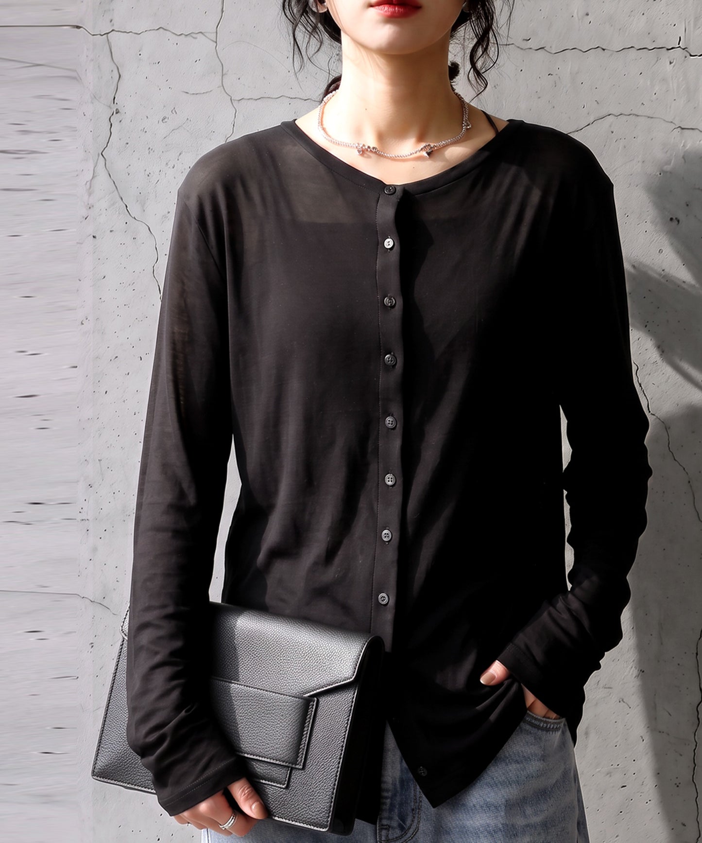 100% Cotton Sheer Cardigan Ladies