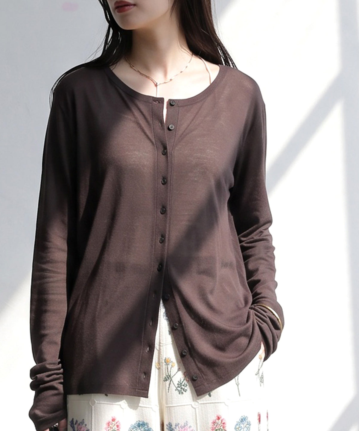 100% Cotton Sheer Cardigan Ladies