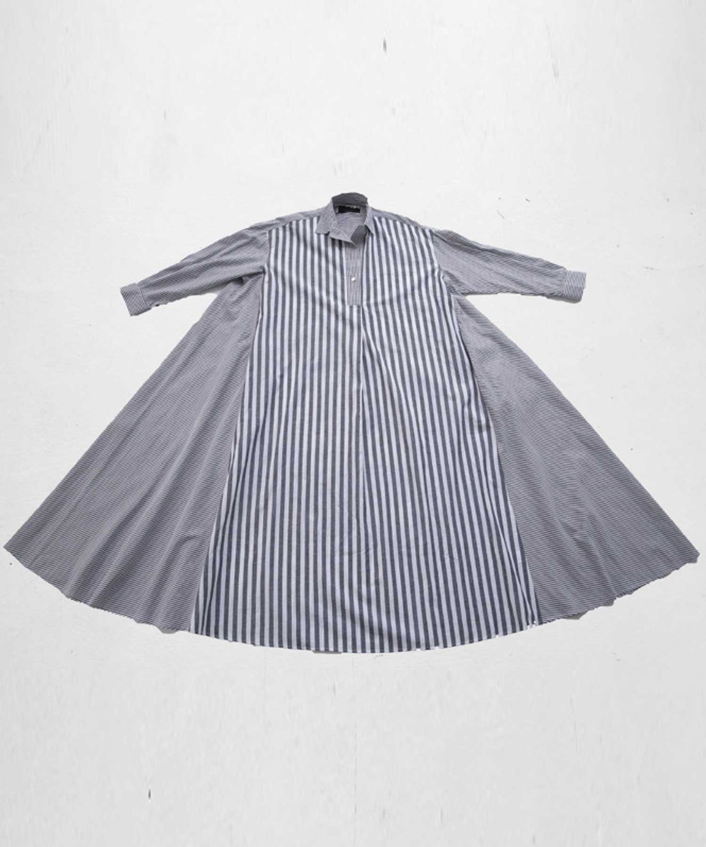 Striped pattern shirt dress Ladies